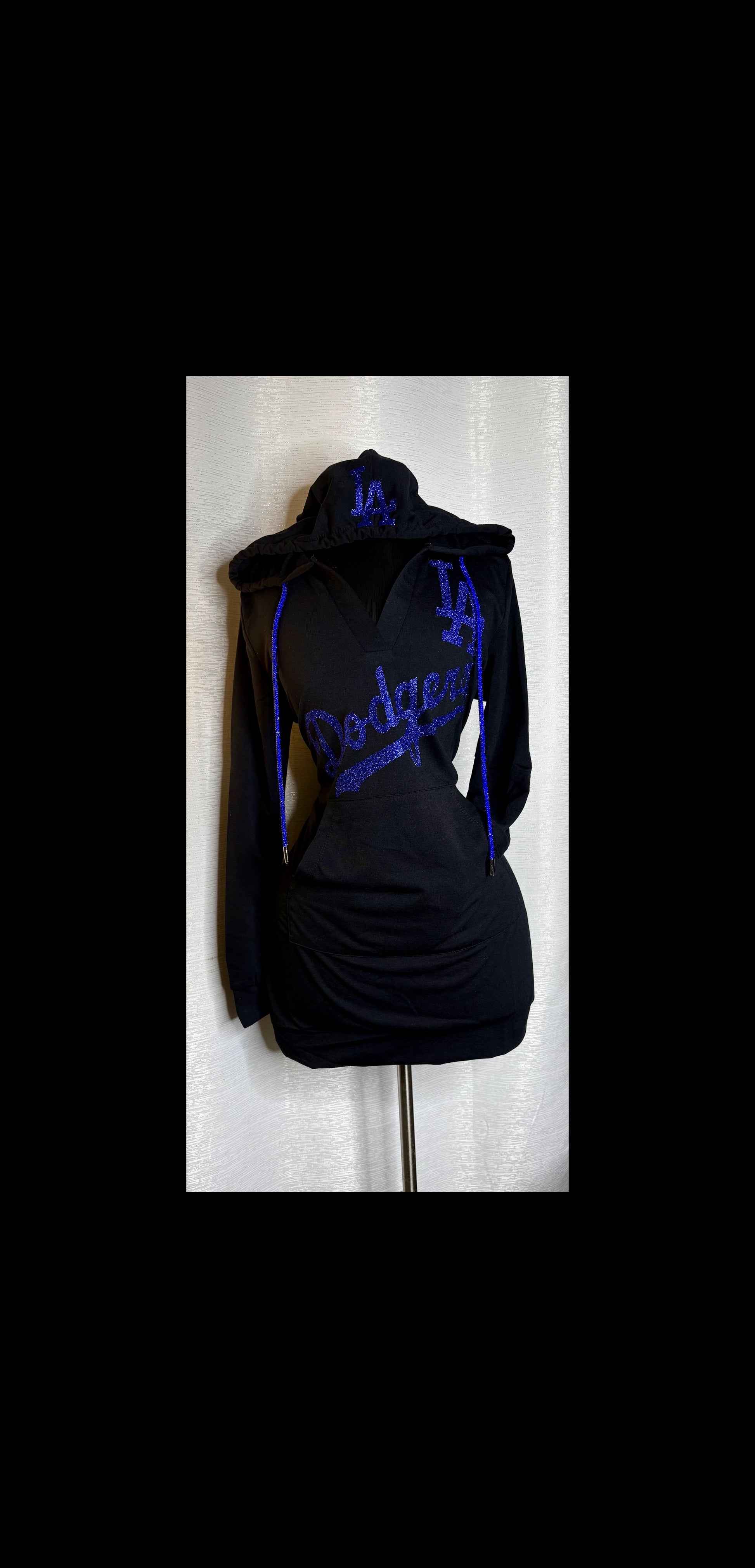 LA Dodgers Hoodie Dress - Black