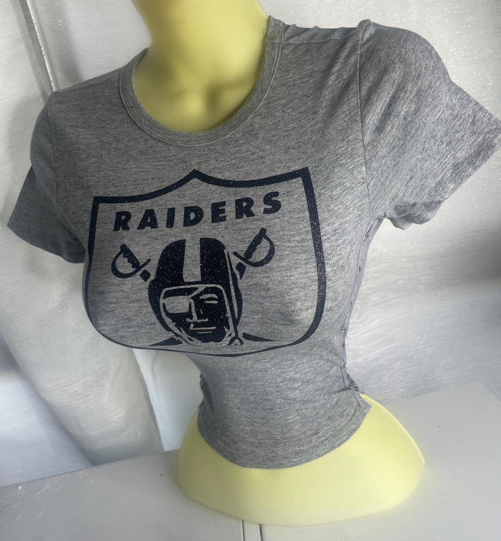 Raiders Side Corset Shirt - Heather Gray