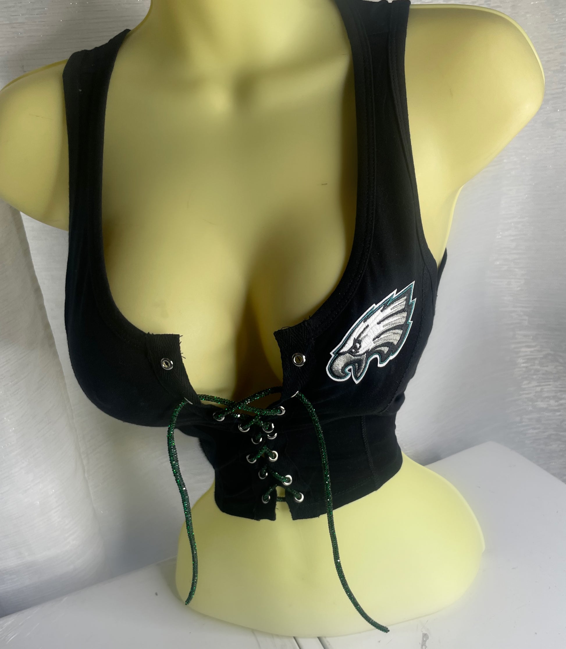 Eagles Crop Tank Top with a rhinestone cord