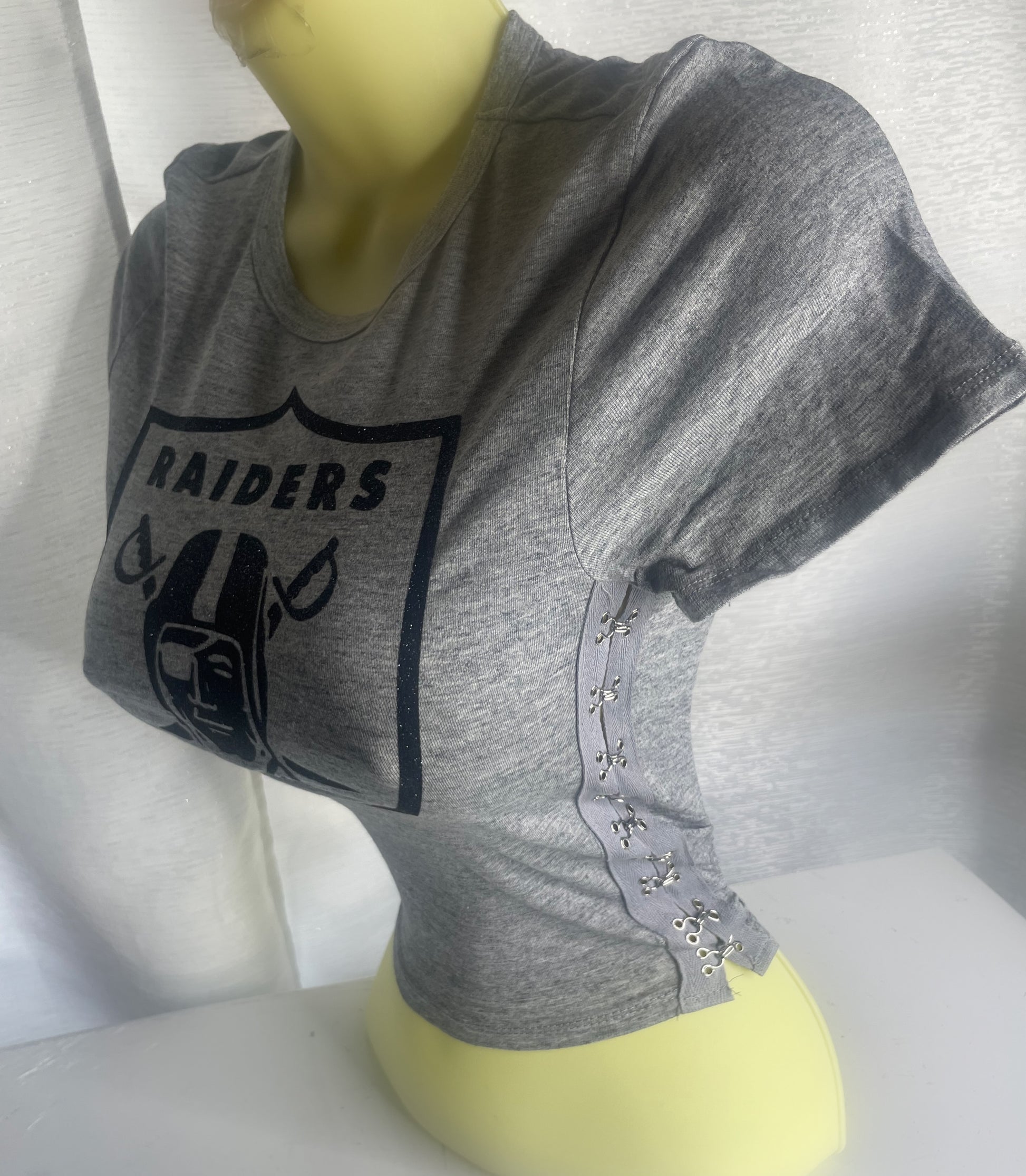 Raiders Side Corset Shirt - Heather Gray