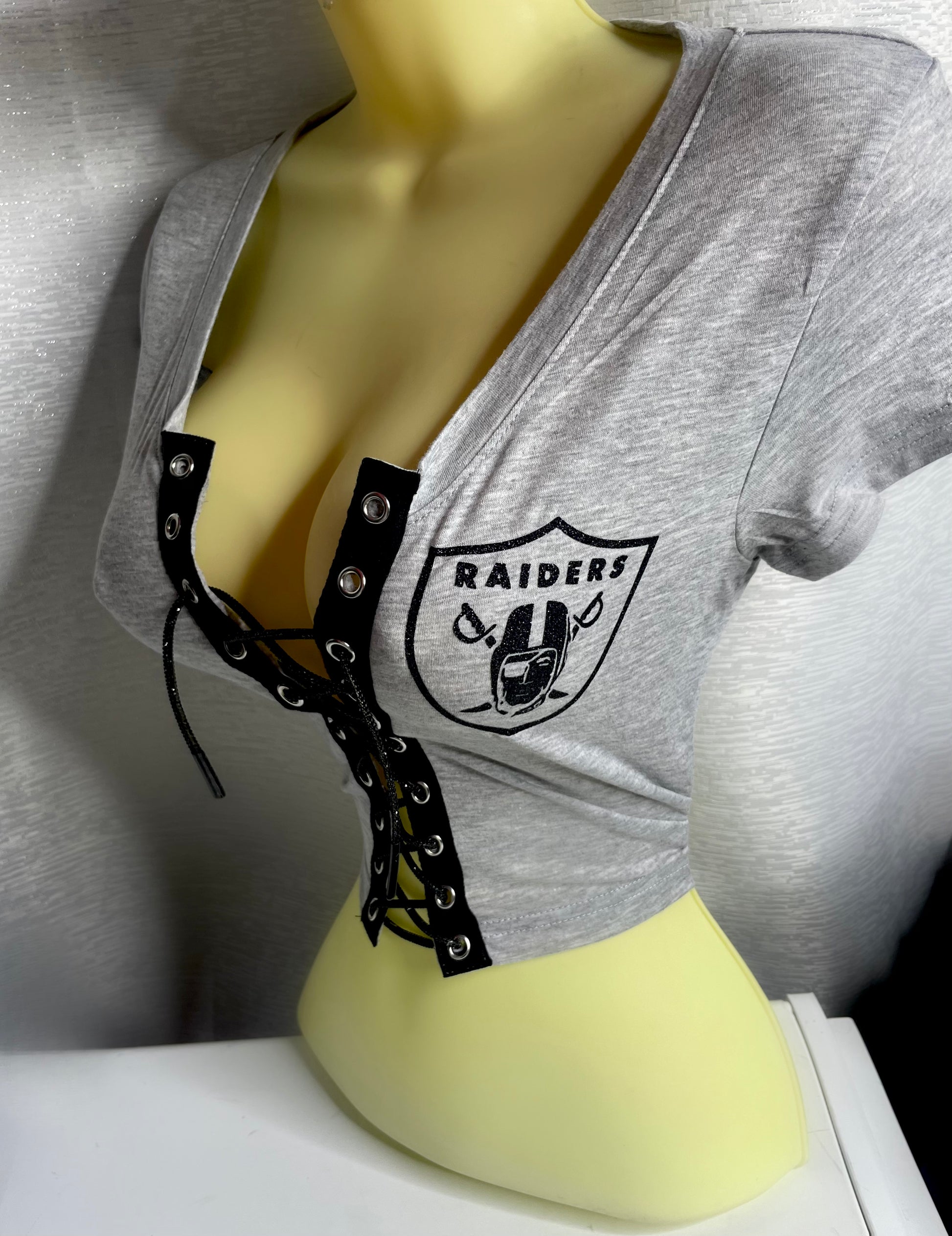 Raiders Crop Top - Heather Gray