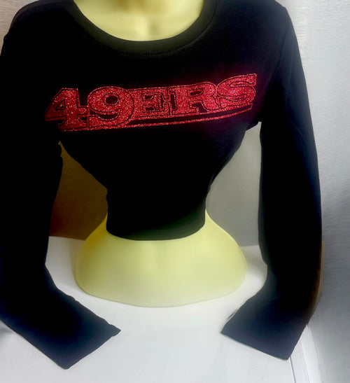 49ERS Glitter Crop (Long Sleeve)