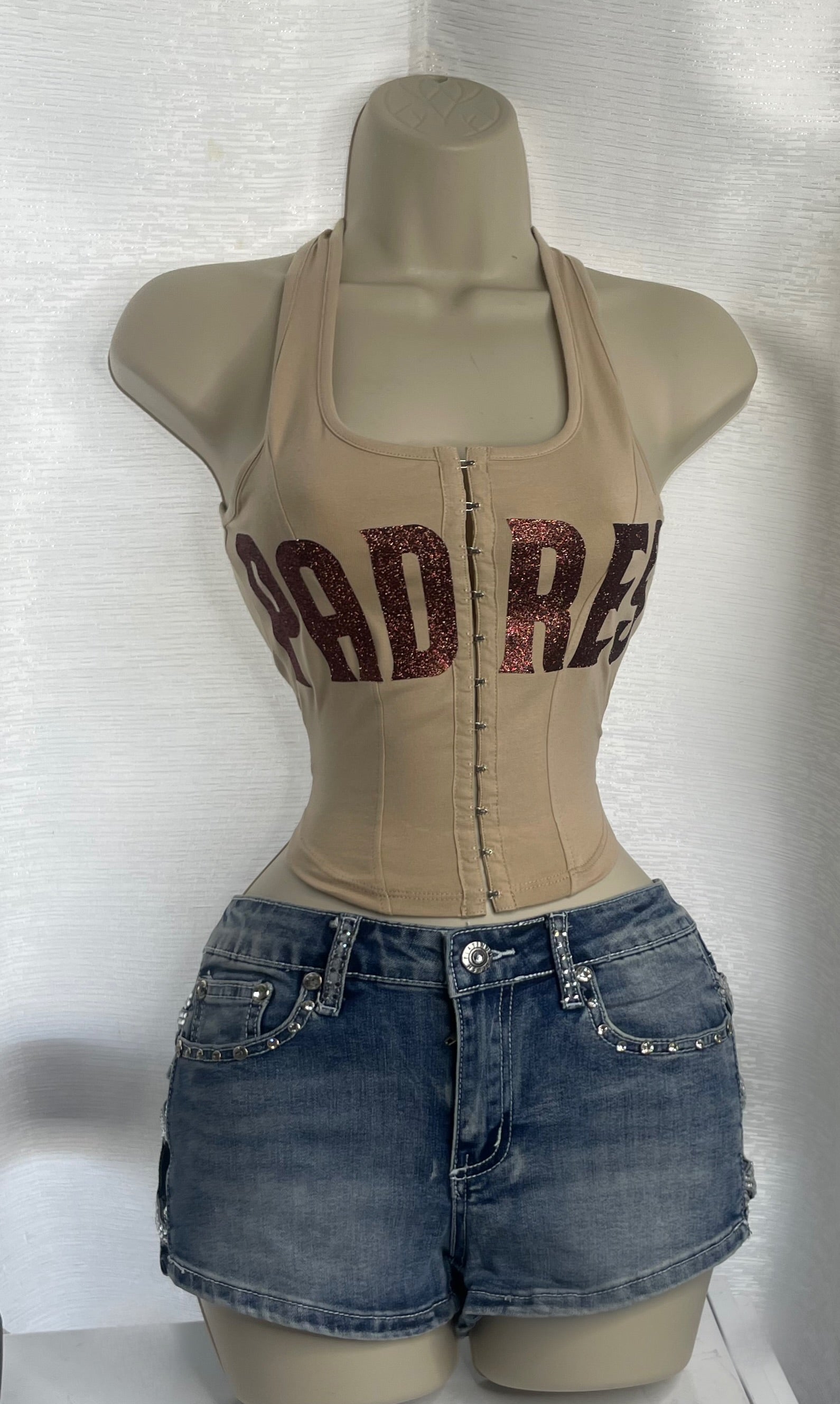 SD Padres Corset Top - Khaki