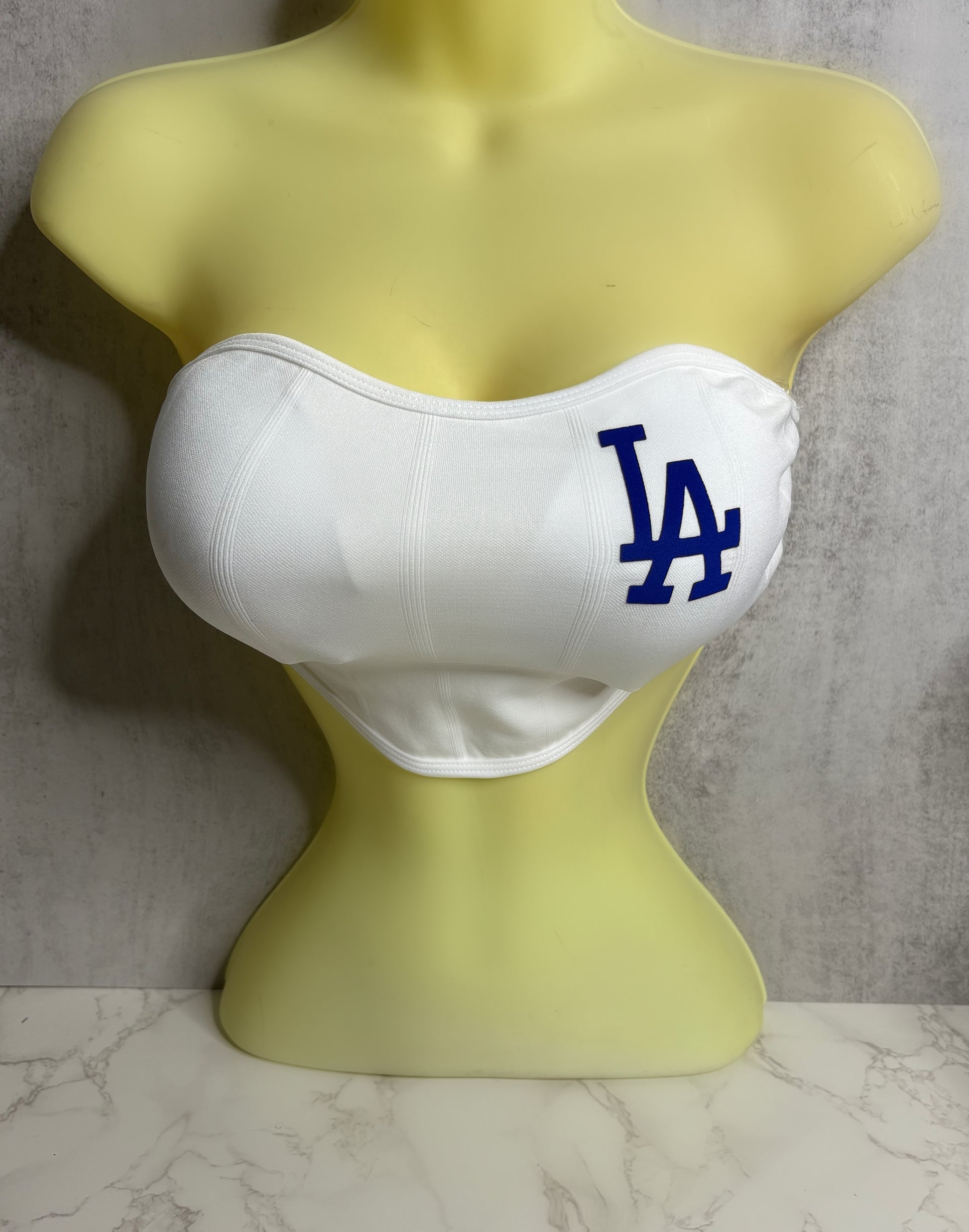 LA Built in Bra Bandeau Top - White