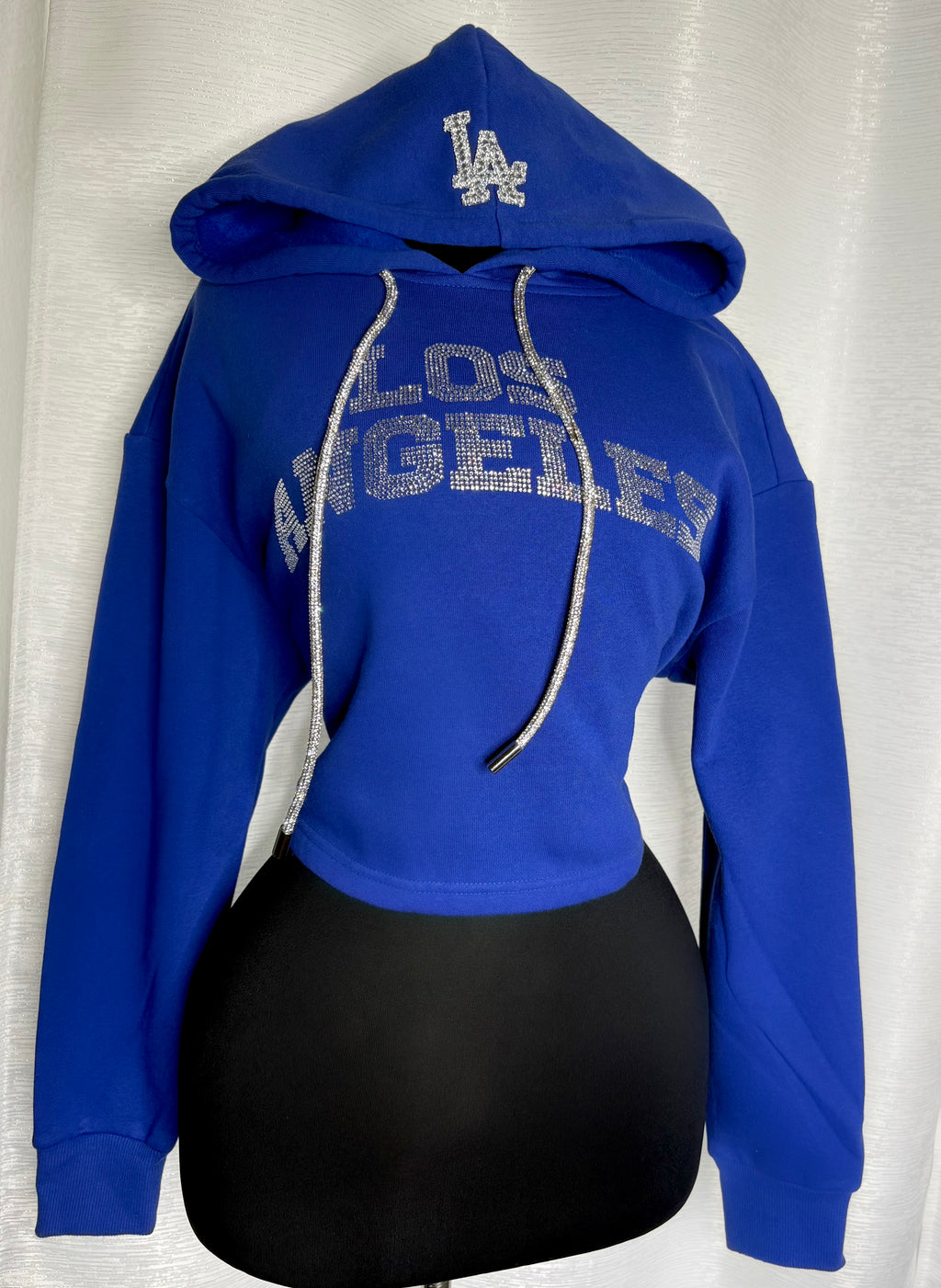 Los Angeles Rhinestone Cropped Hoodie