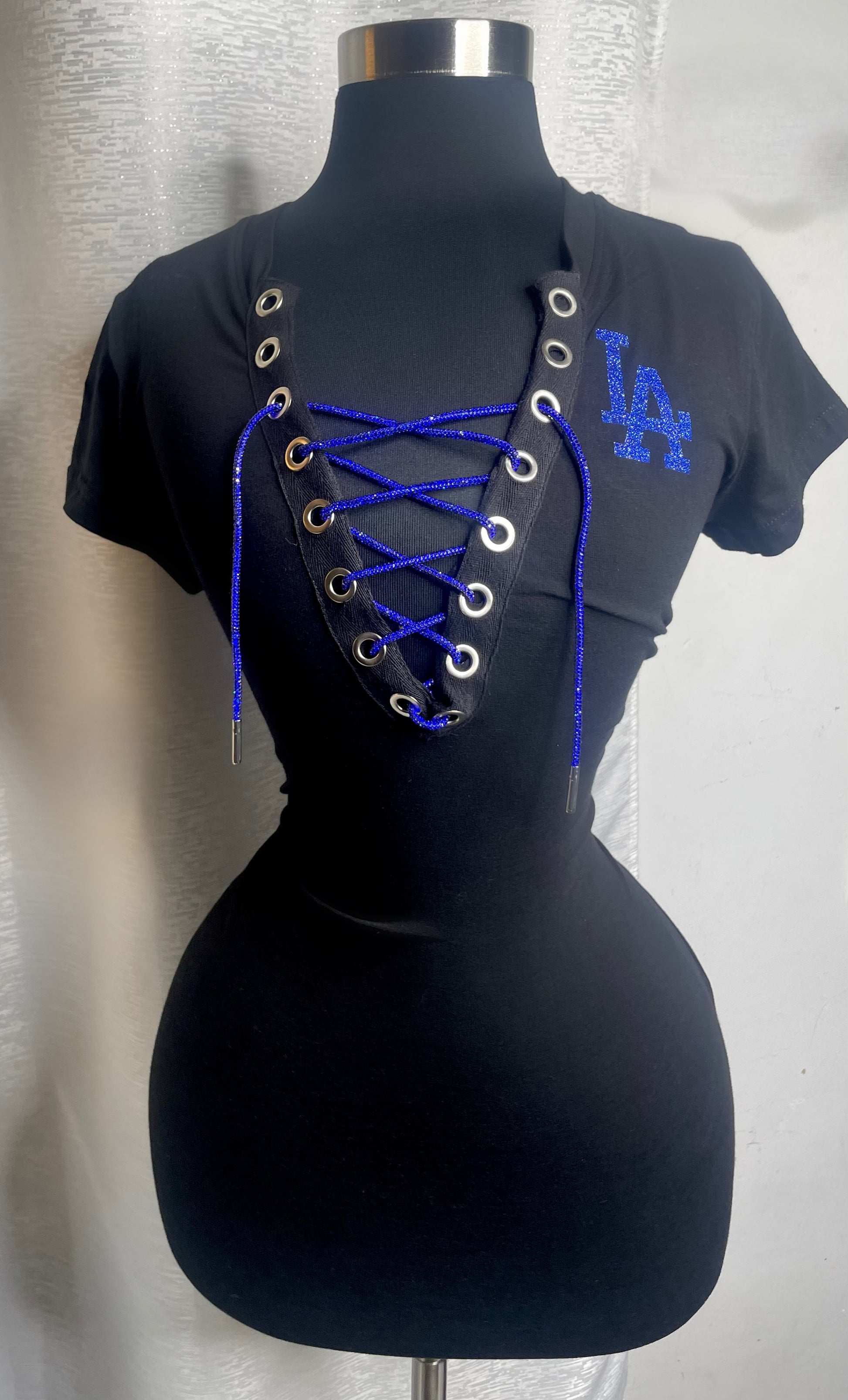 LA Mini Dress (Black and Blue)