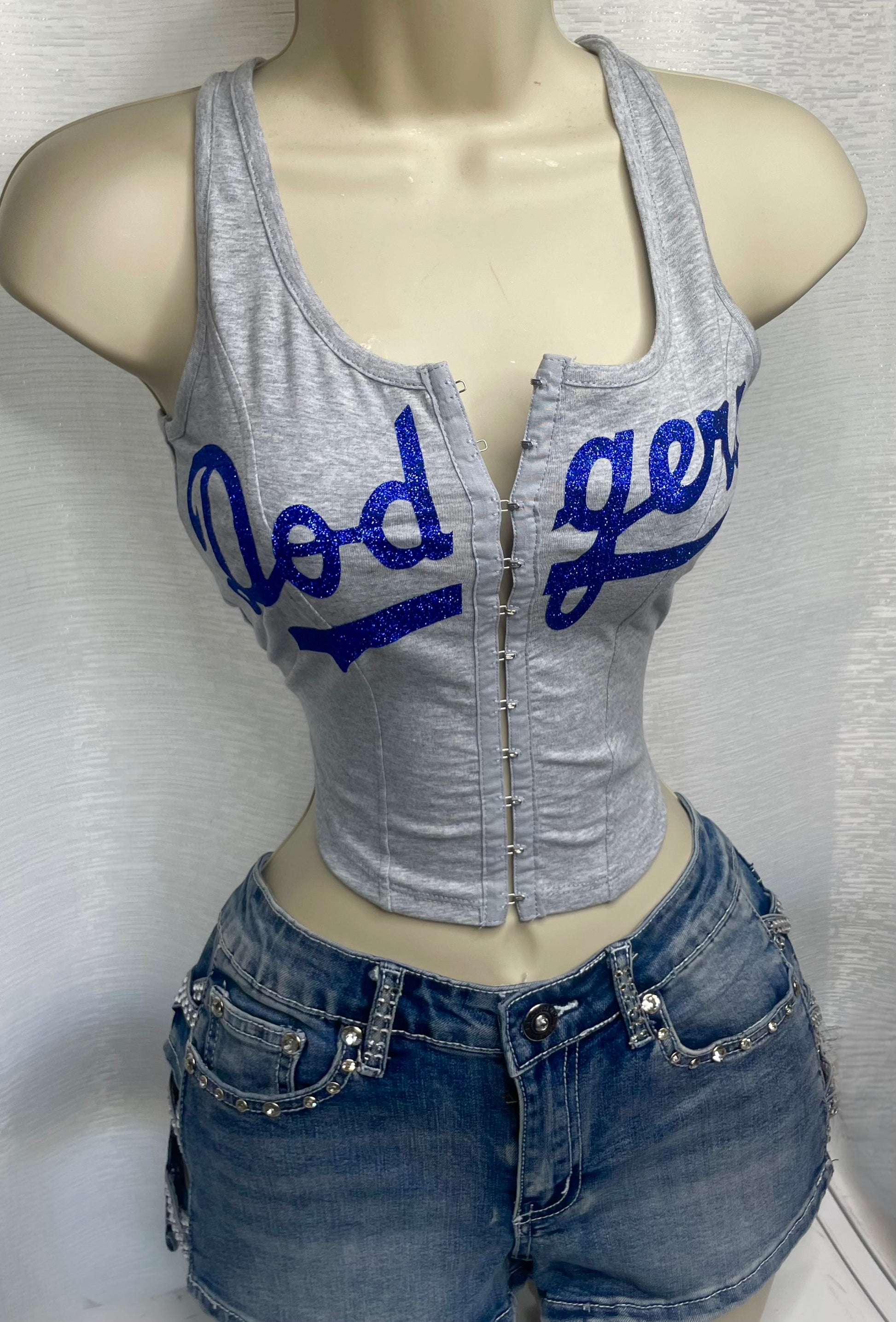 Dodgers Corset Top - Heather Gray