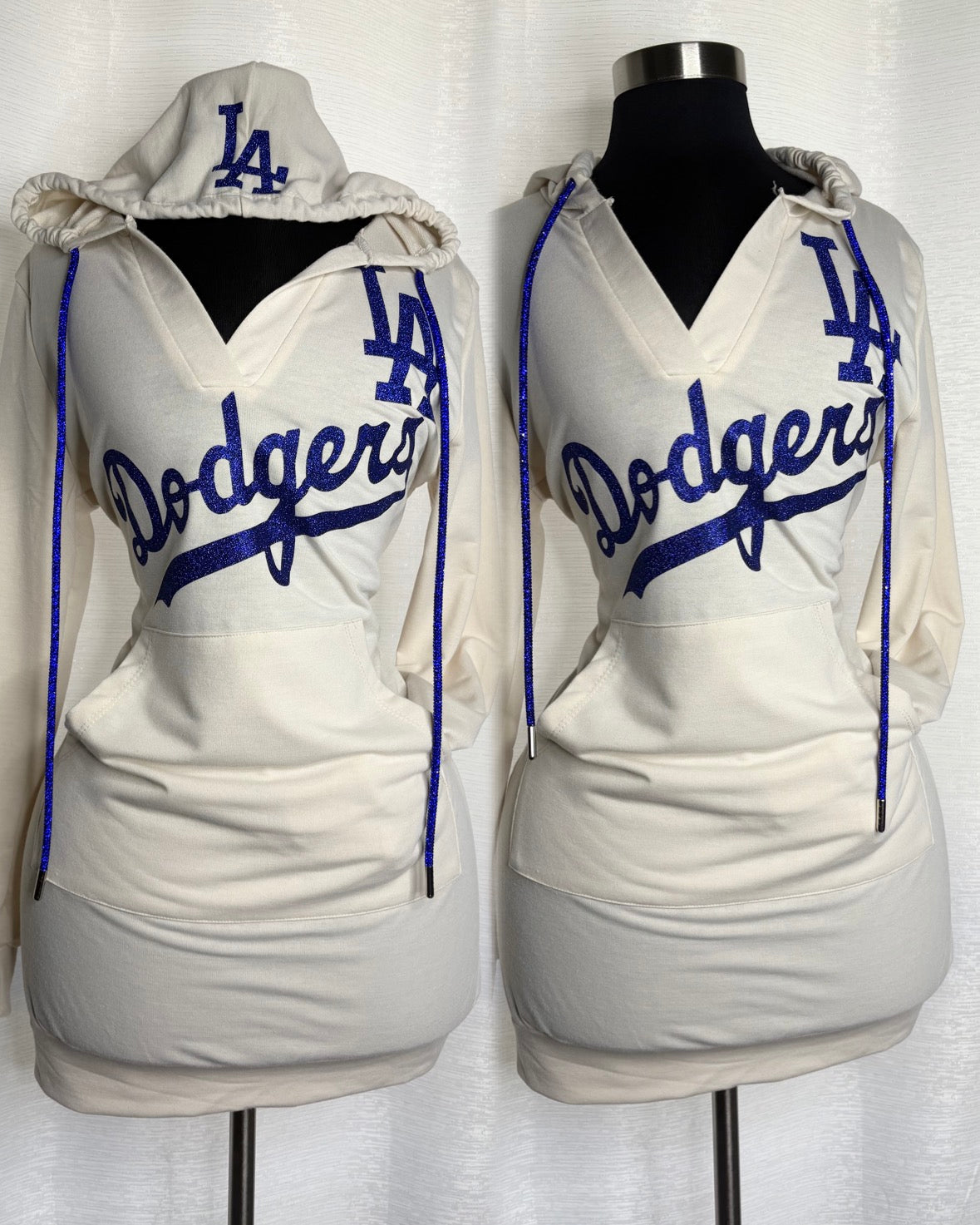 LA Dodgers Hoodie Dress - Off White