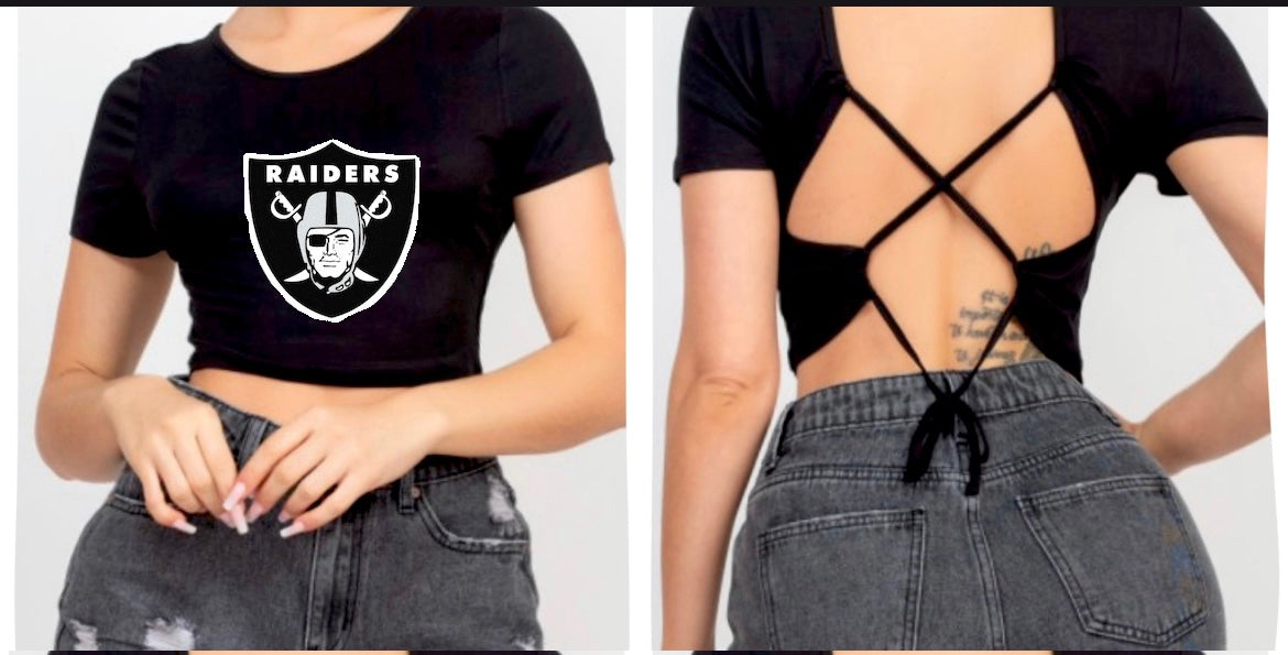 Raiders Open Back Crop Top
