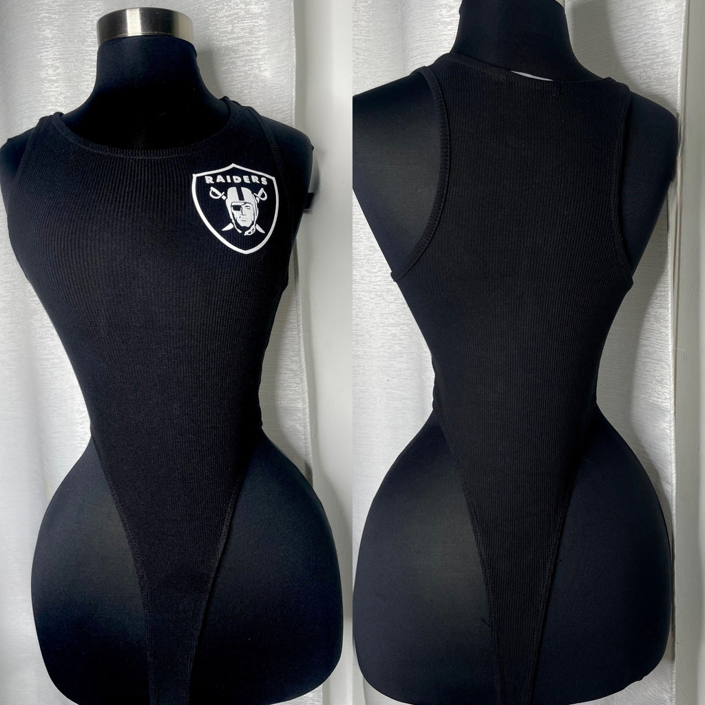Raiders High Leg Thong Bodysuit