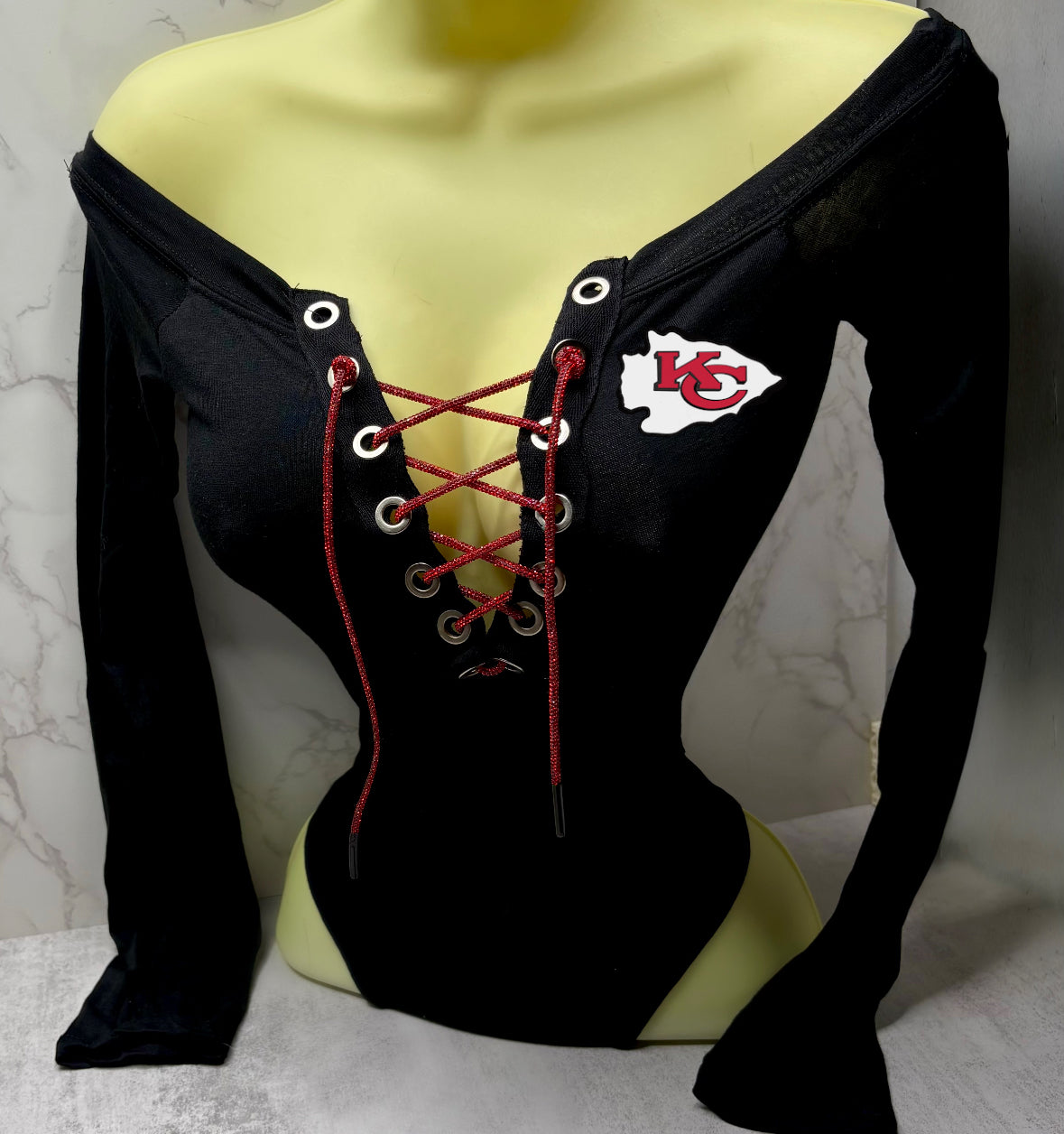 Kansas City Chiefs Off the Shoulder Bodysuit