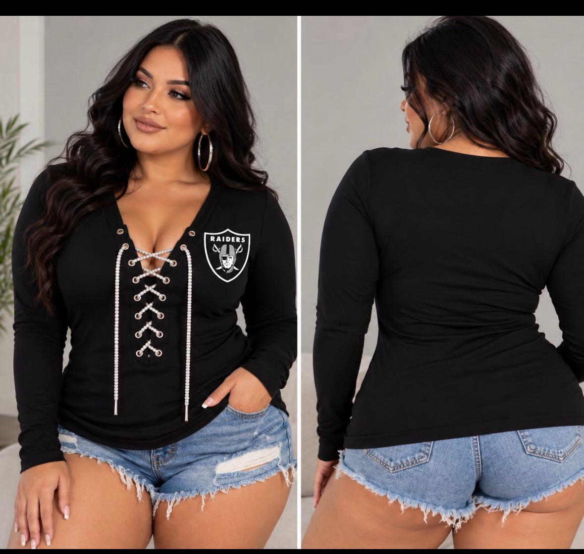 Raiders Long Sleeve Shirt - Plus Size