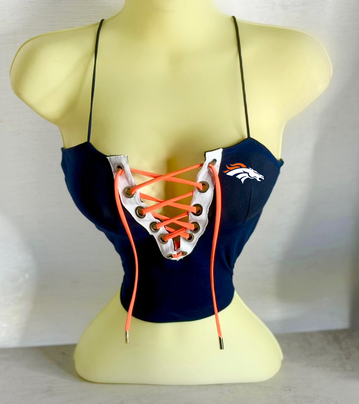 Broncos Spaghetti Strap Crop Top