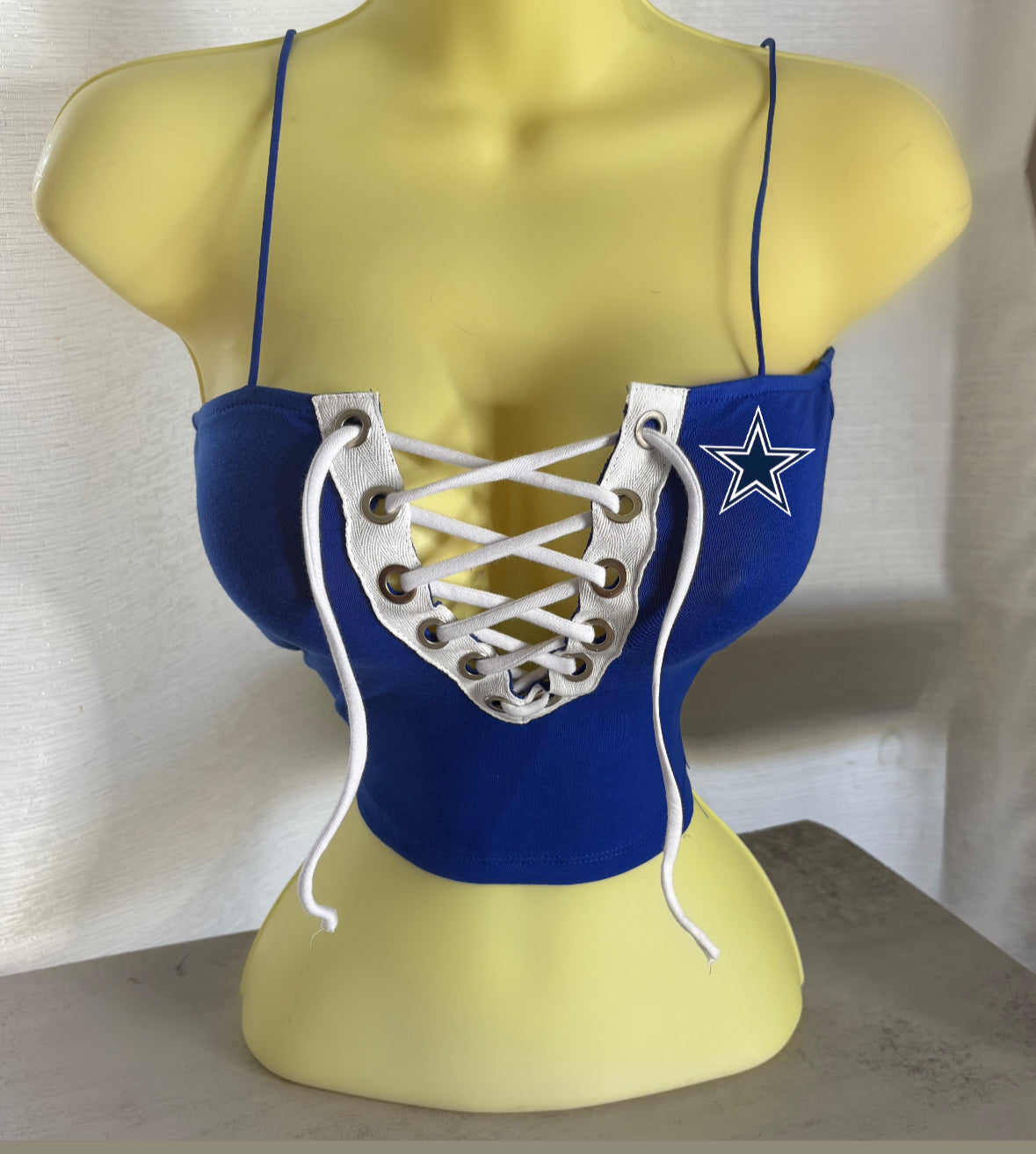 Cowboys Spaghetti Strap Crop Top - Royal Blue