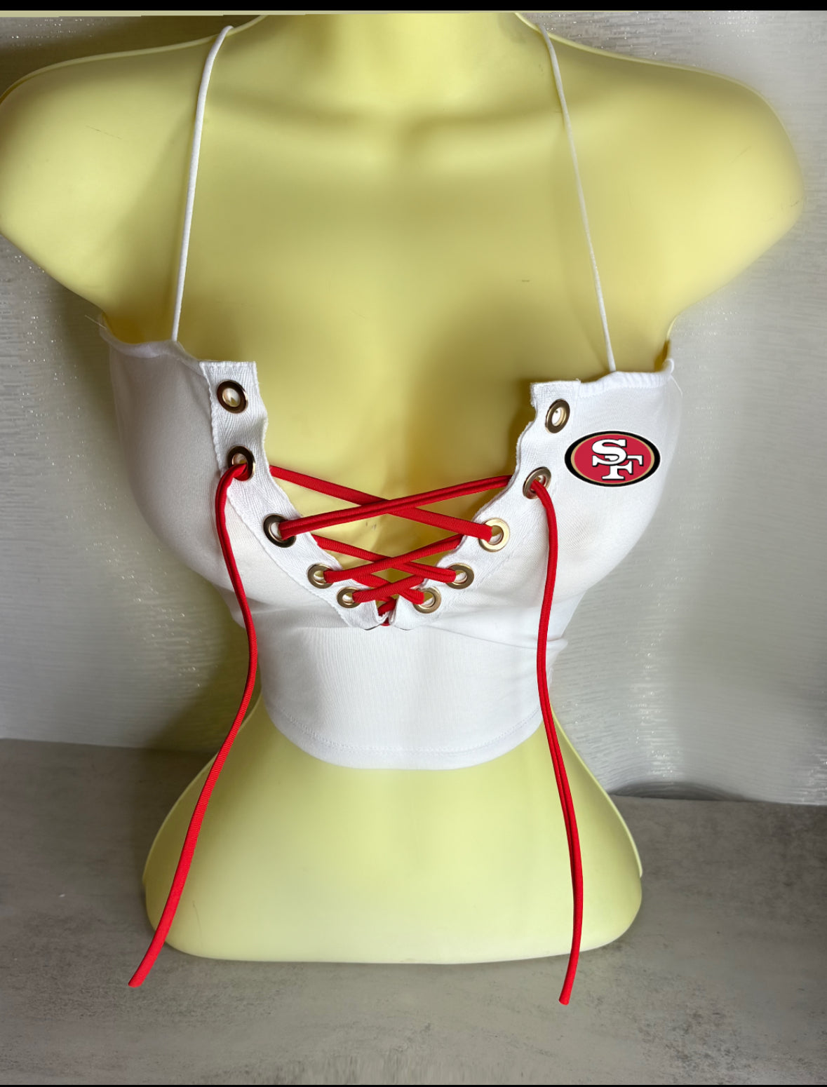 SF Spaghetti Strap Crop Top - White