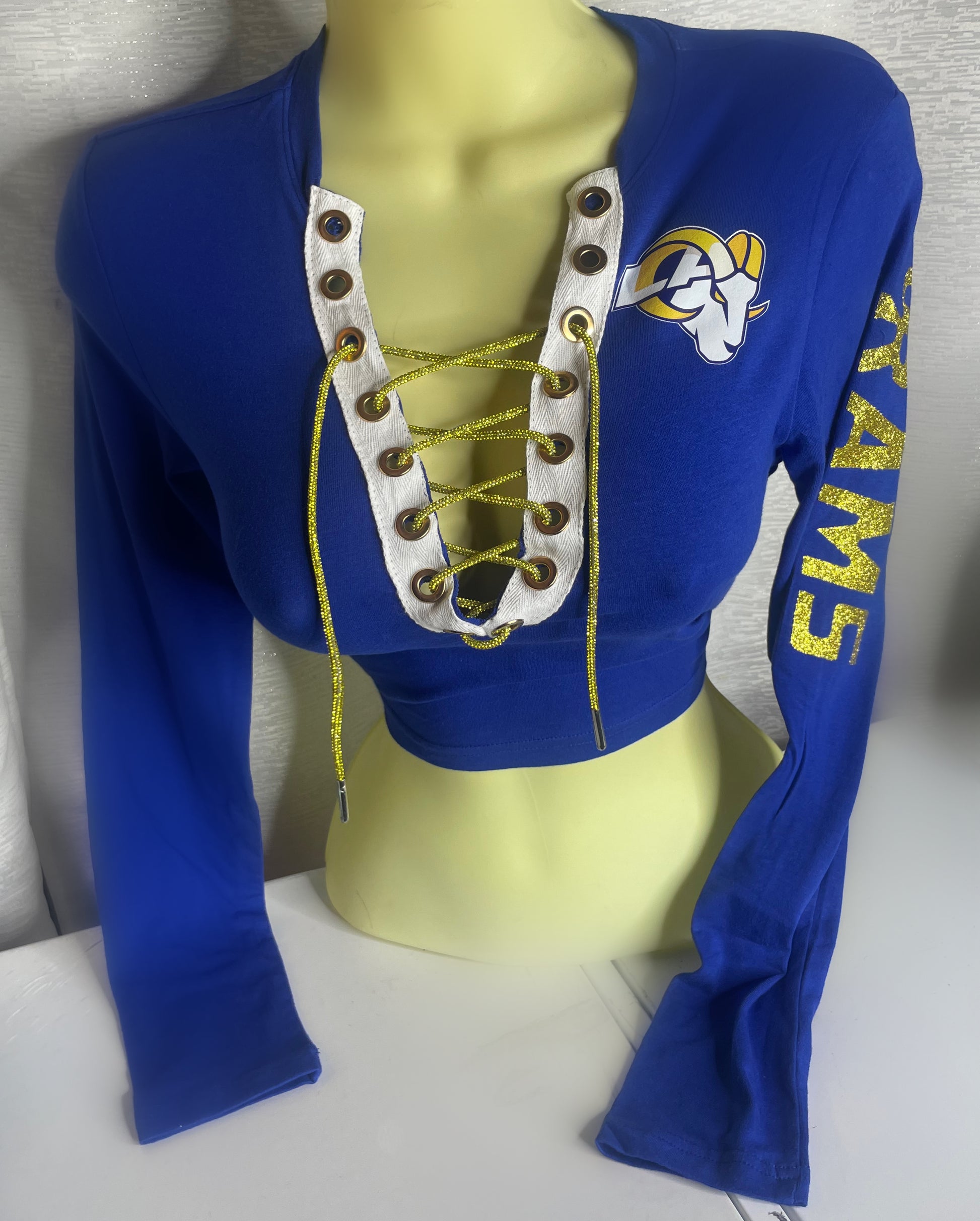 LA Rams Long Sleeve Crop Top