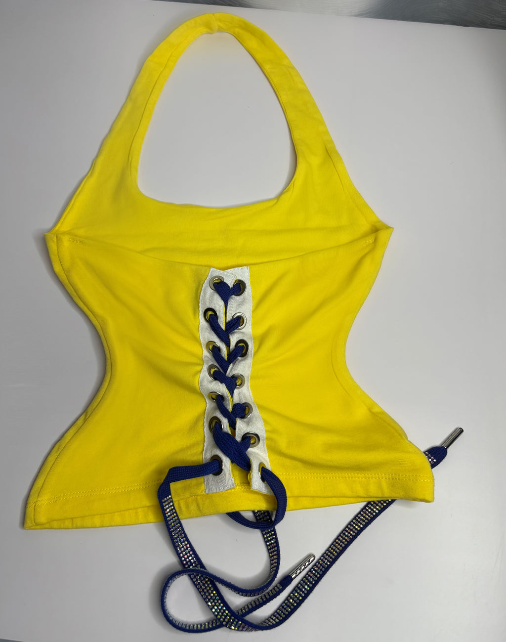 LA Rams Open Back Halter Top - Yellow