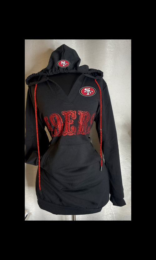 49ers Hoodie Dress - Black