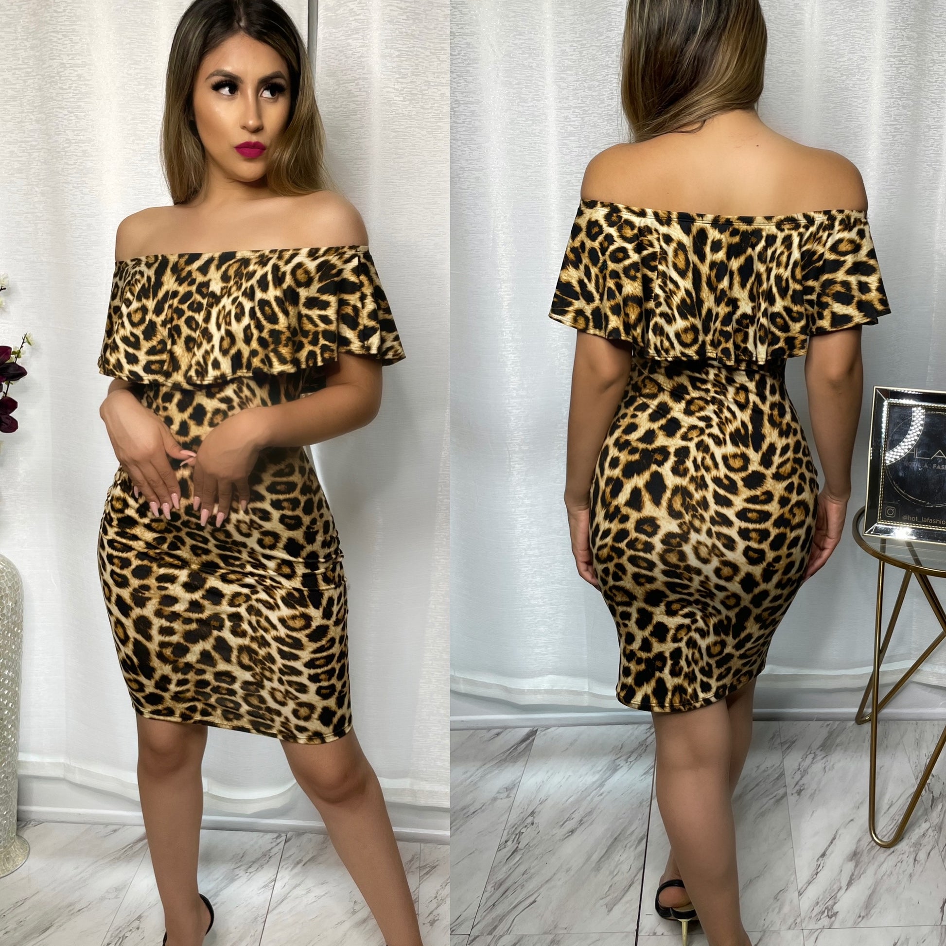 Wild Instincts Off the Shoulder Dress