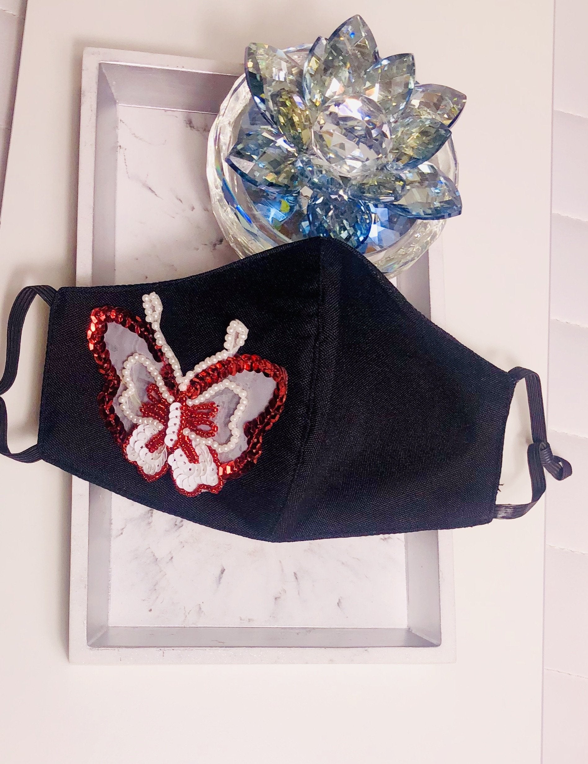 Face Mask- Sequin Butterfly - Hot L.A. Fashion 