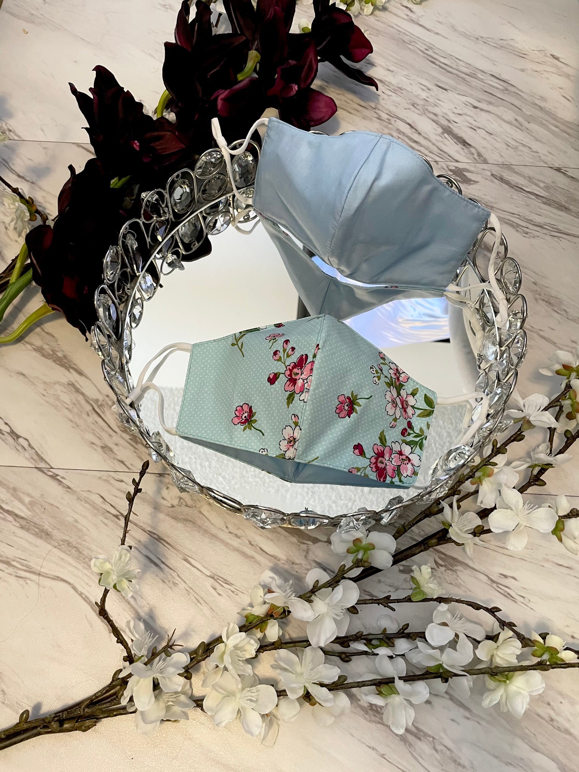 Floral Mint Face Mask - Dual