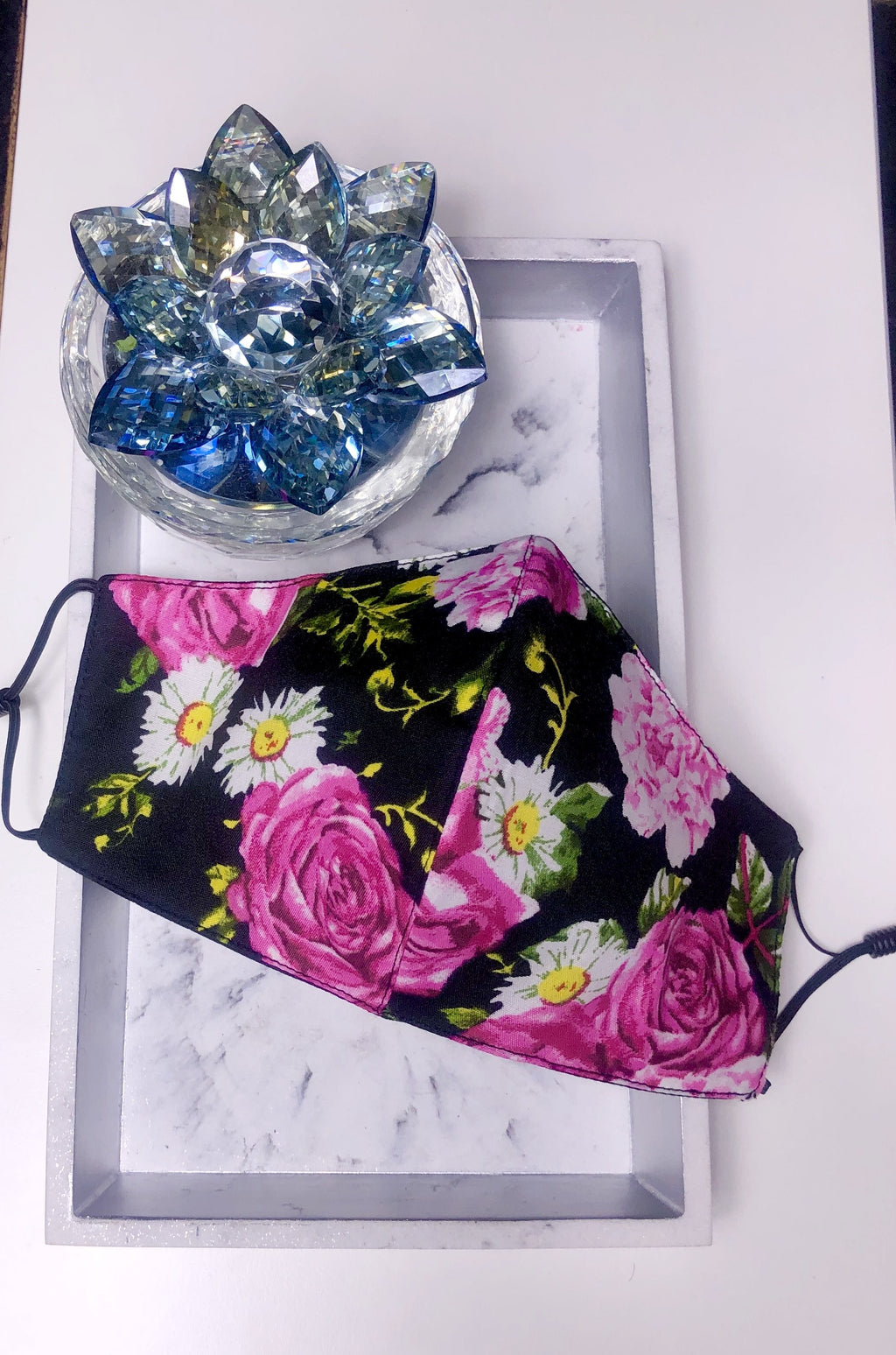 Pink Floral Face Mask - Hot L.A. Fashion 
