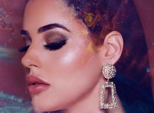 Mia Rough Texture Earrings - Rectangle