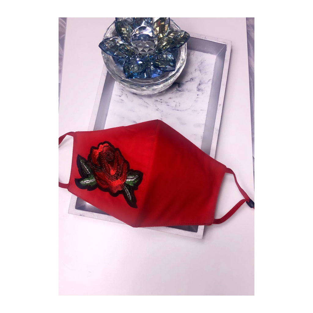 Face Mask - Red Rose (Red) - Hot L.A. Fashion 