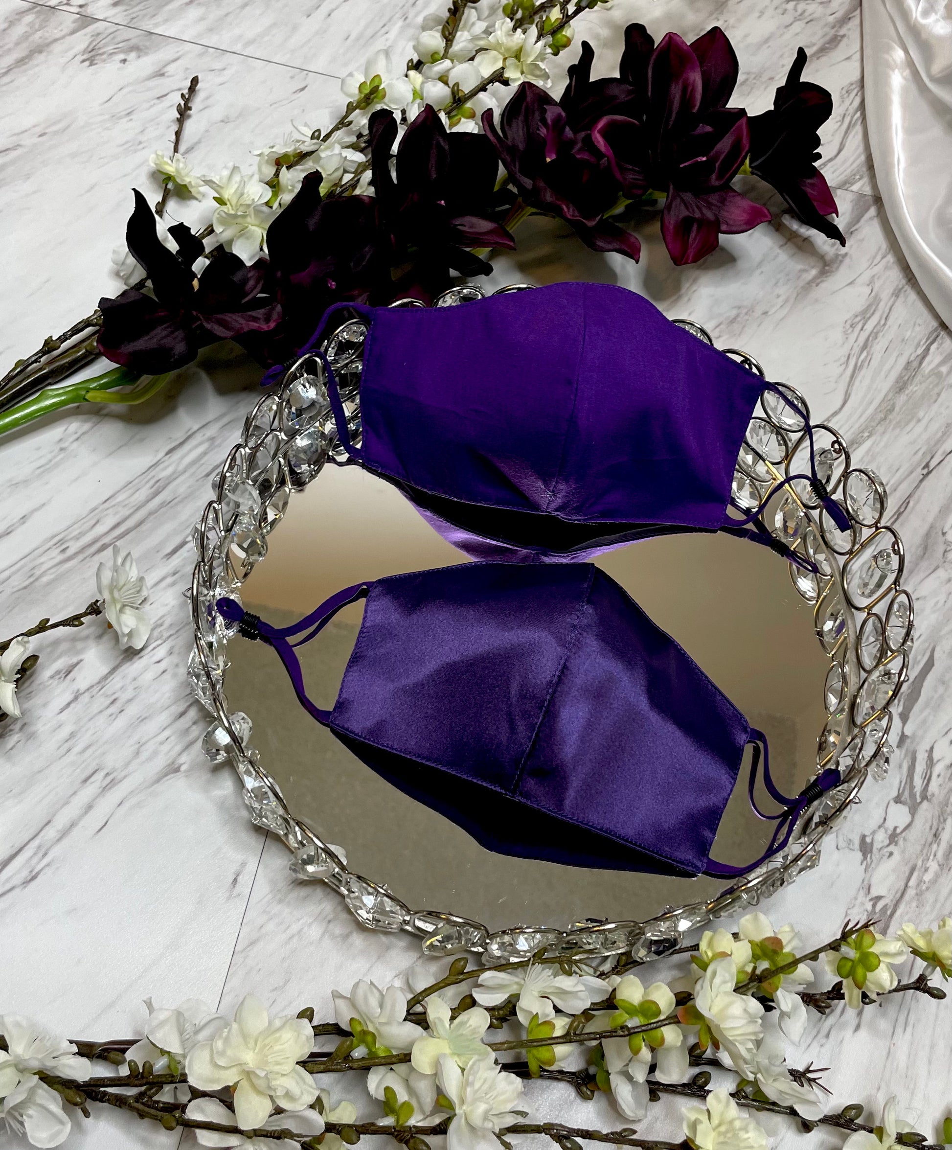 Satin Face Mask - Dark Purple