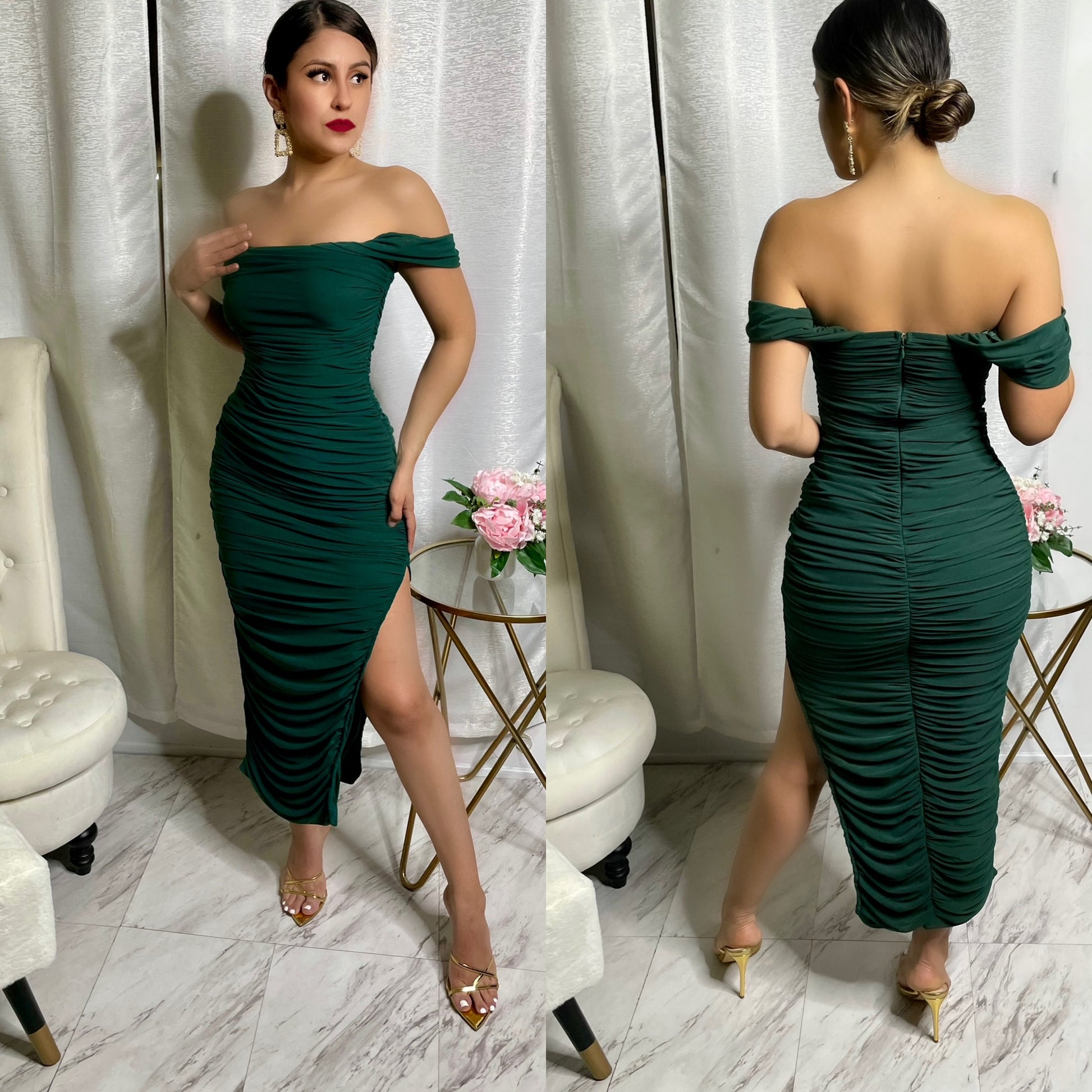 Social Nights Midi Dress - Hunter Green