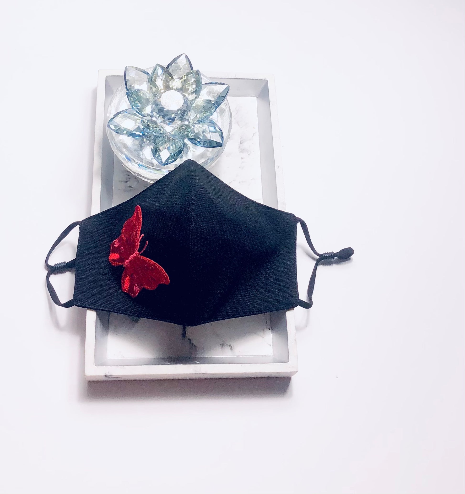 Face Mask - Red Butterfly