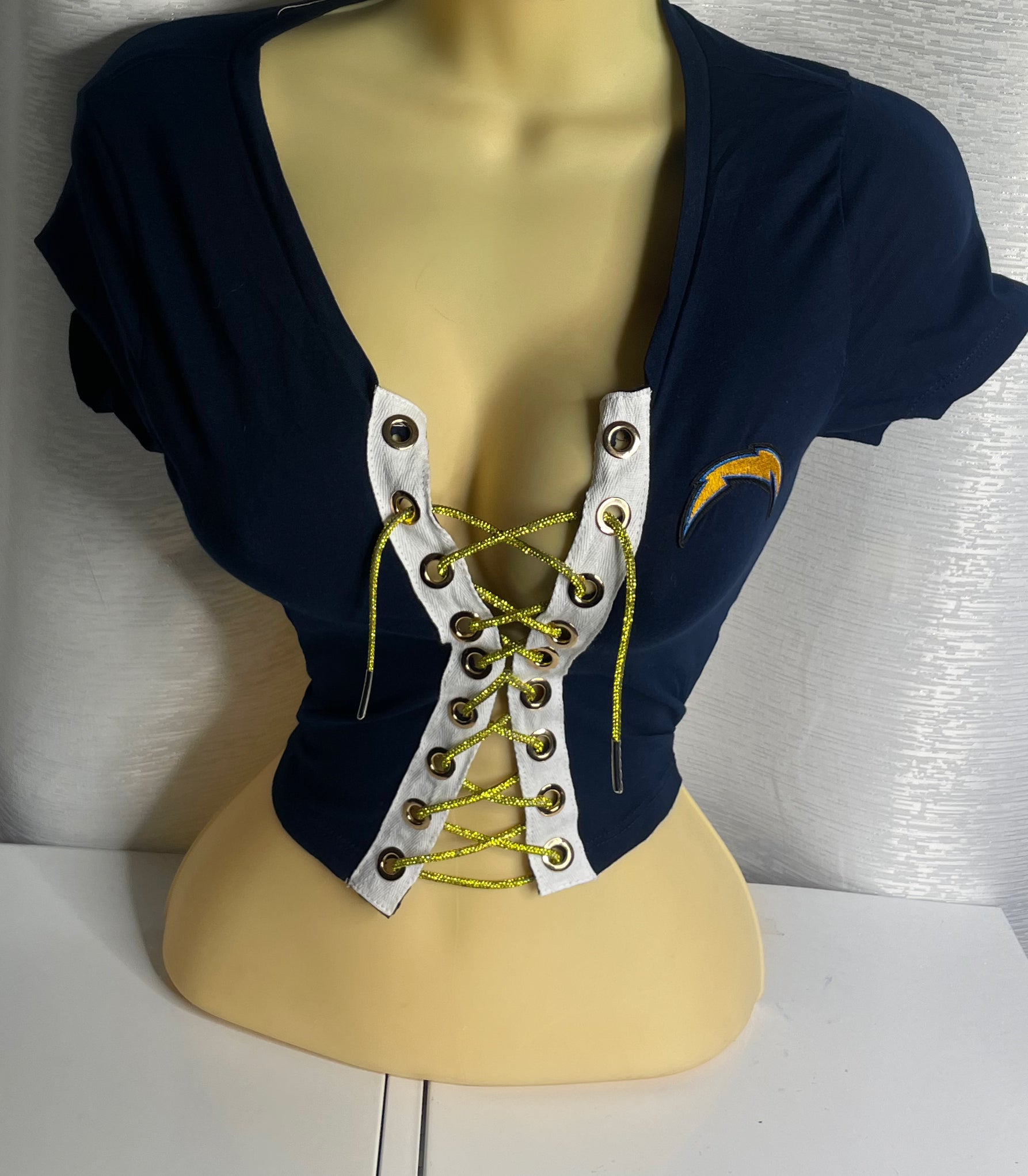 Chargers Crop Top - Navy Blue