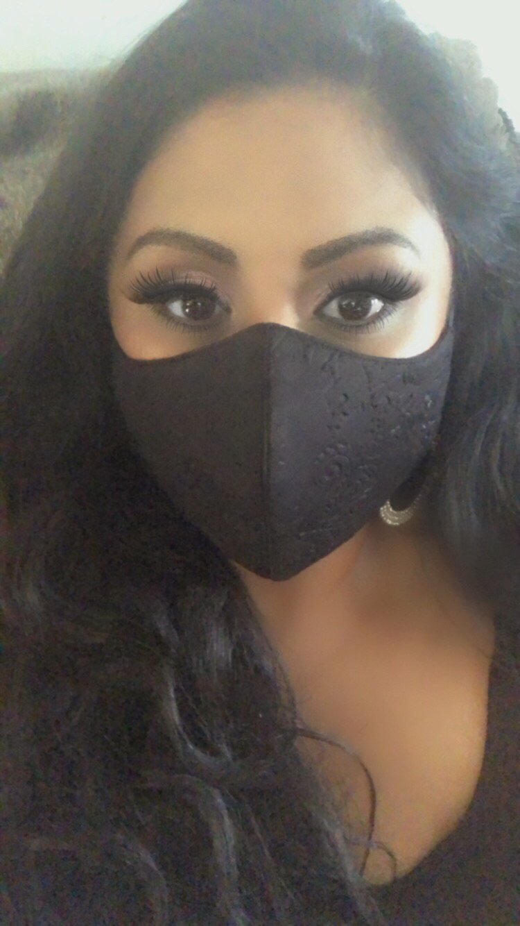 Face Mask- Embroidered Black - Hot L.A. Fashion 