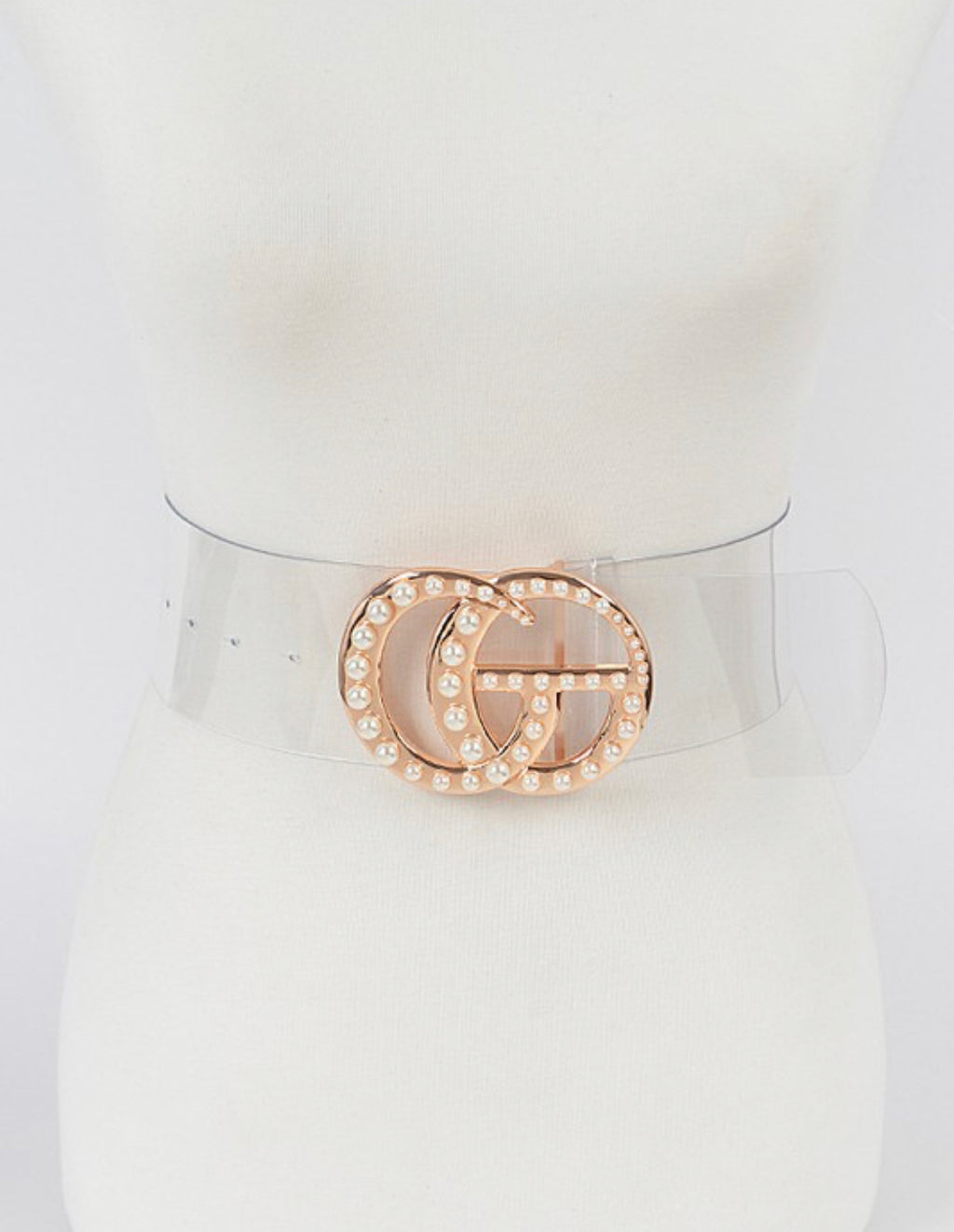 GG Drip Pearl Waist Belt - Clear