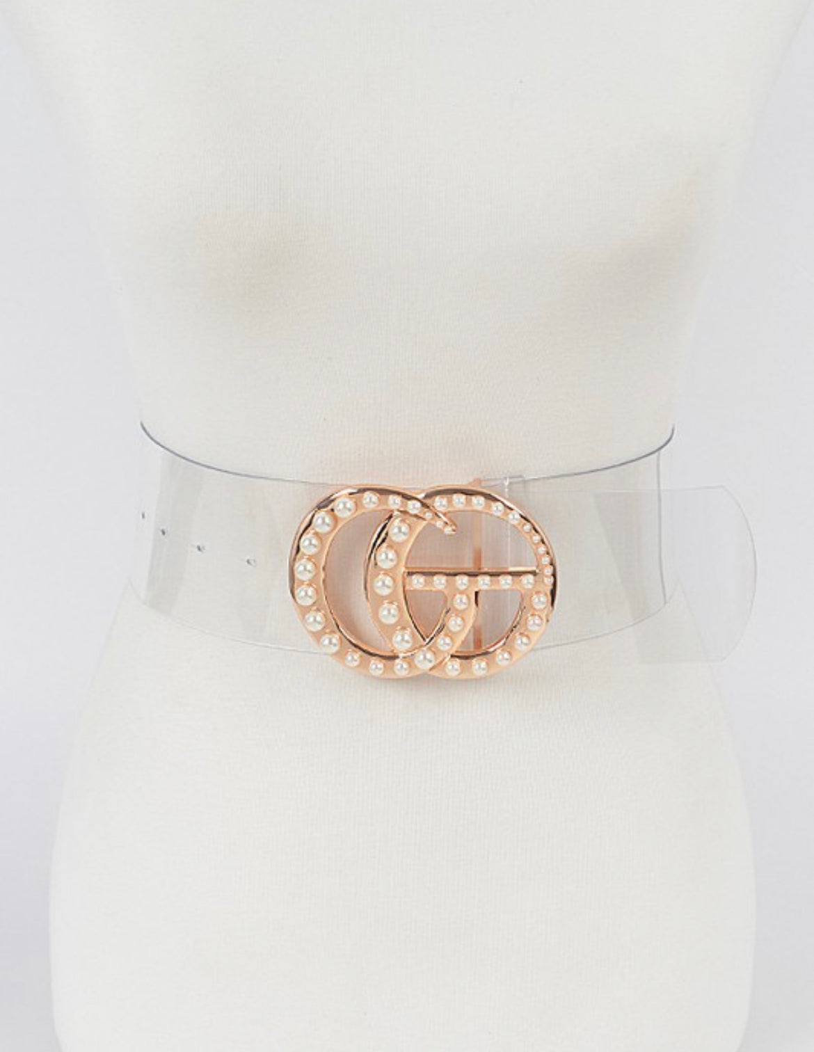 GG Drip Pearl Waist Belt - Clear