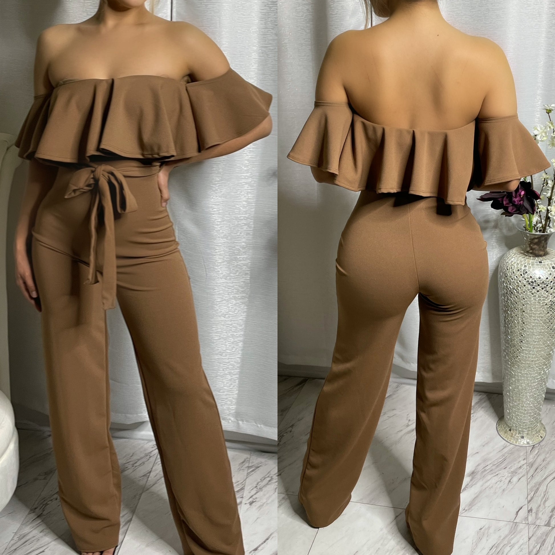 Brunch Date Jumpsuit - Mocha