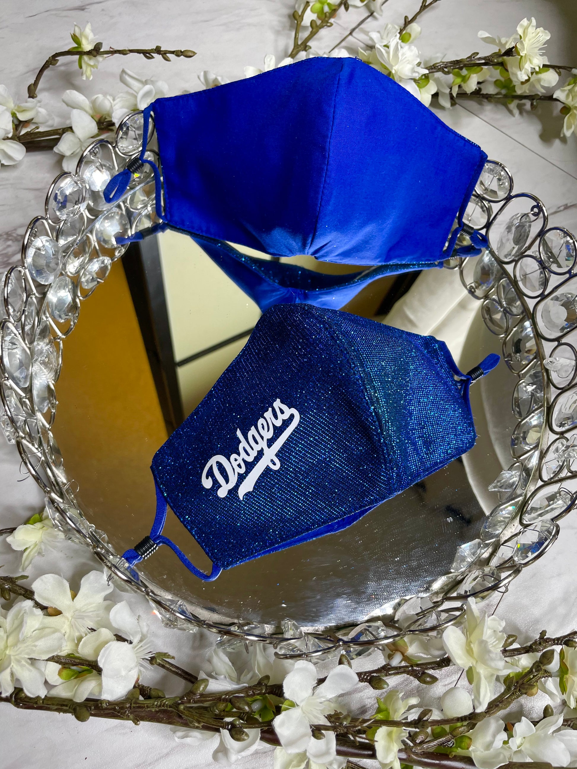 LA Dodgers Glitter Face Mask