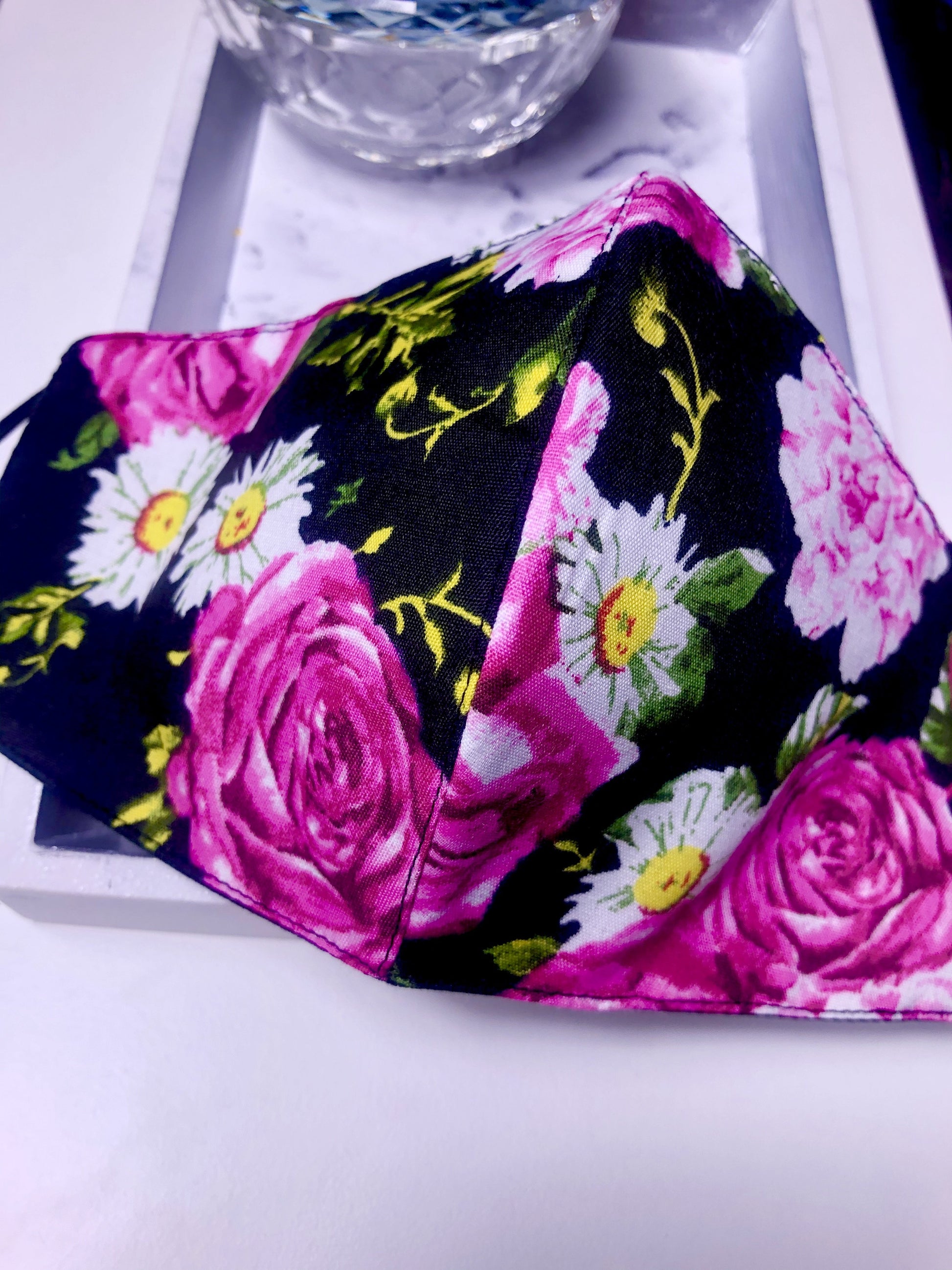 Pink Floral Face Mask - Hot L.A. Fashion 
