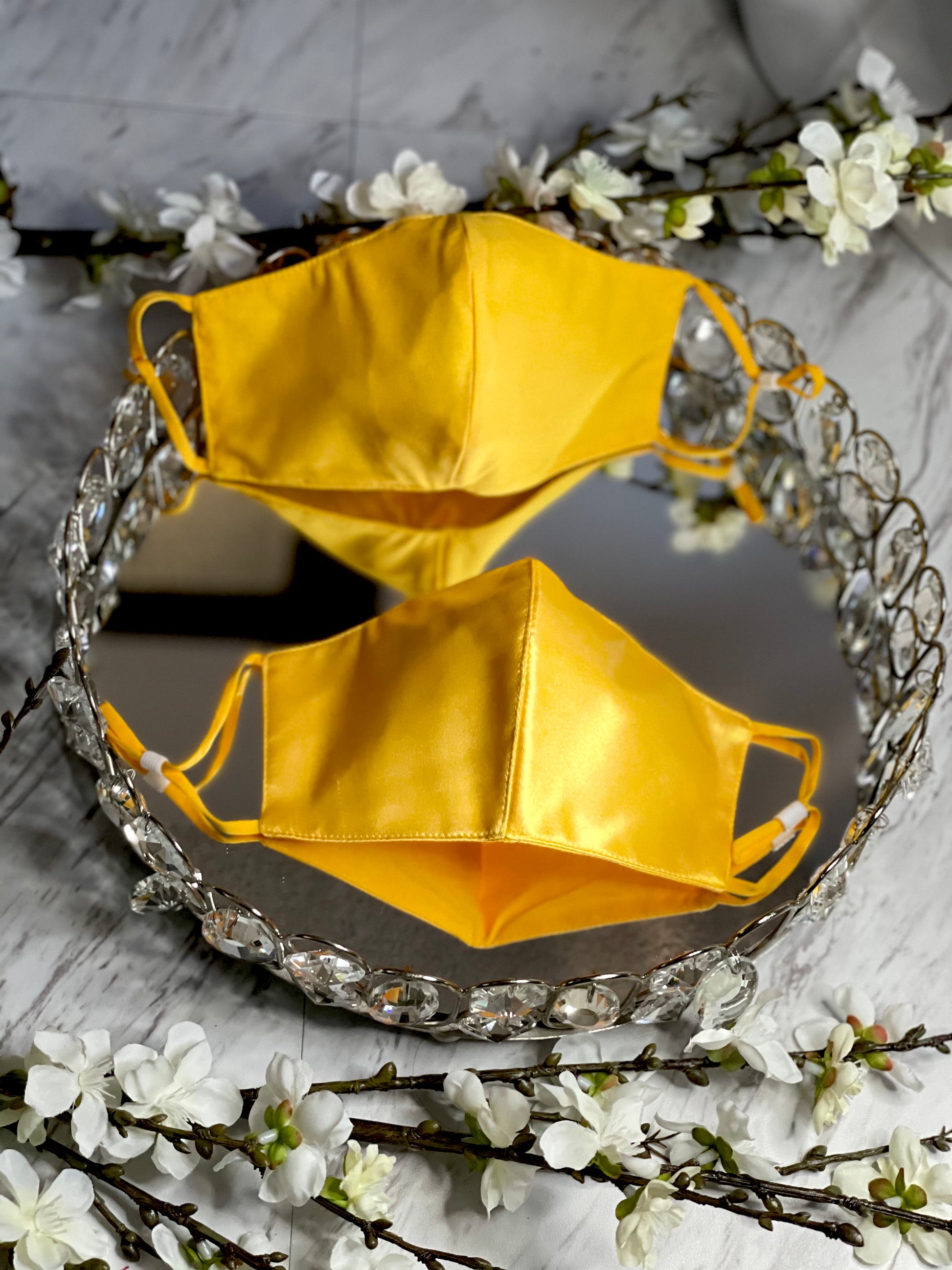Satin Face Mask - Yellow