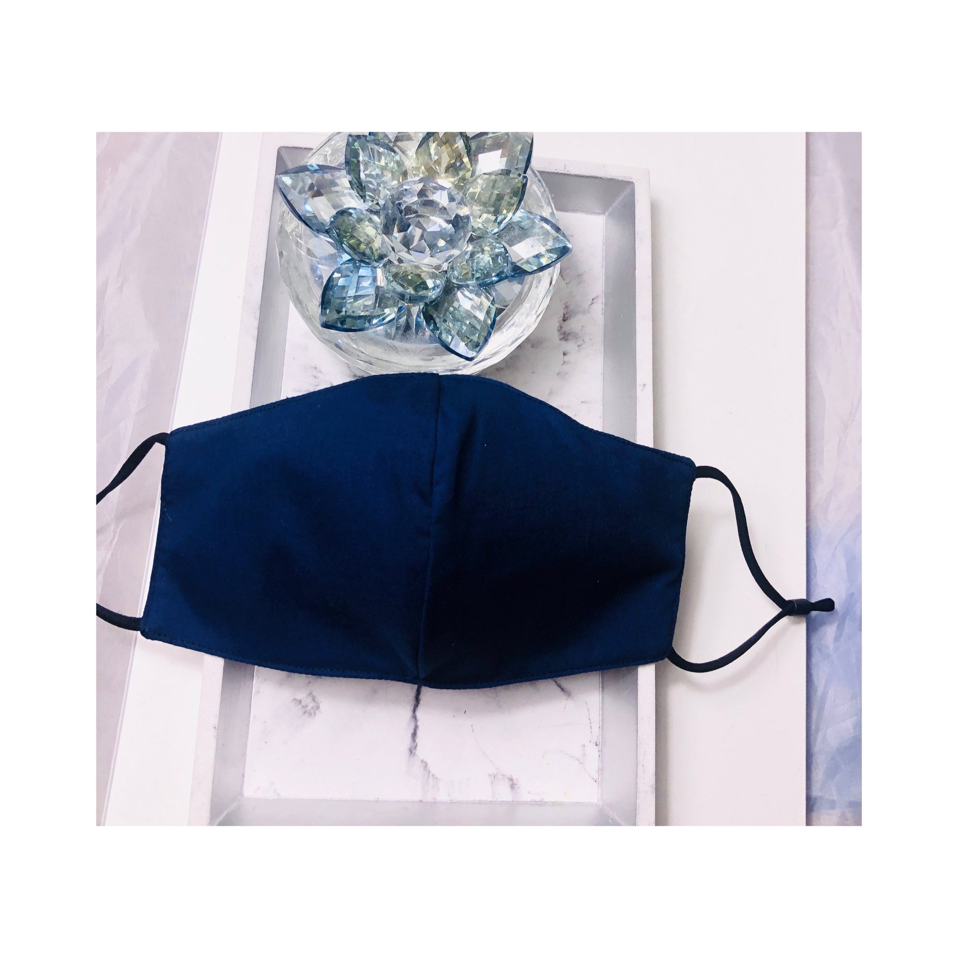 Satin Face Mask - Navy Blue - Hot L.A. Fashion 