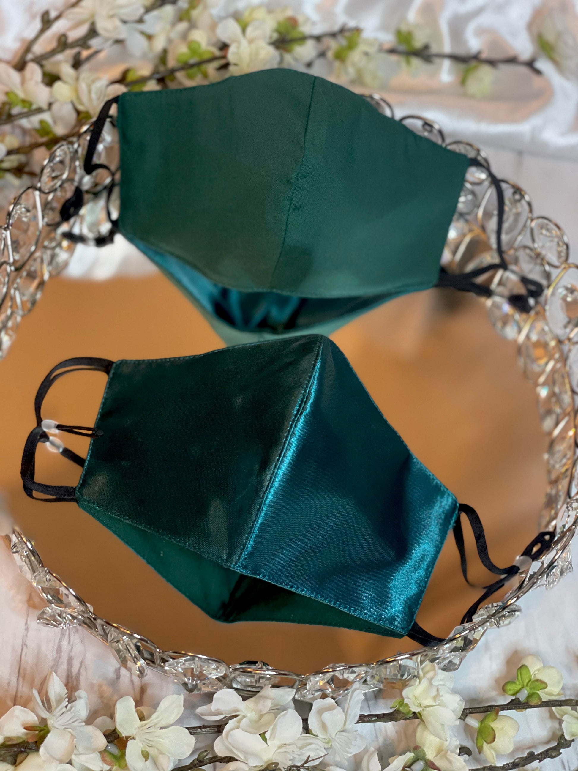 Satin Face Mask - Hunter Green