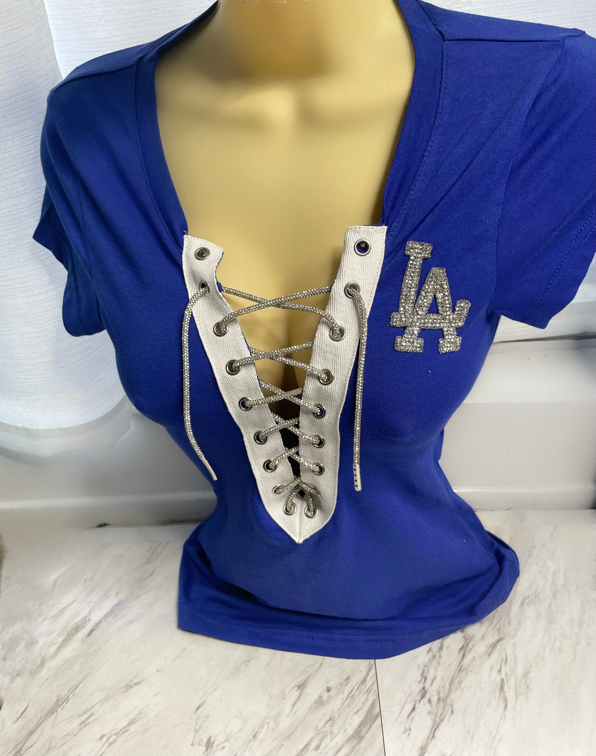 LA Rhinestone Fitted T-Shirt
