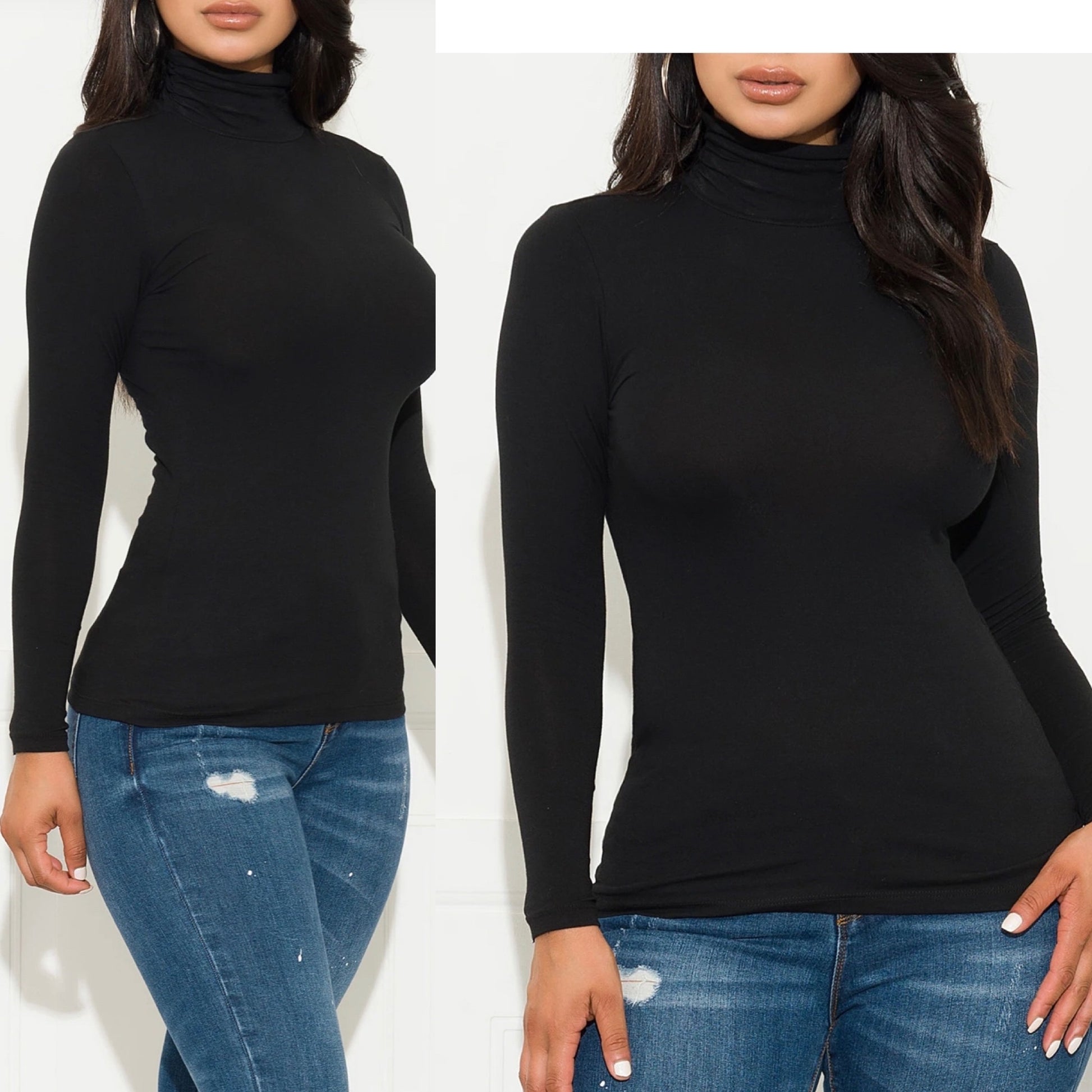 Turtle Neck Shirt - Black