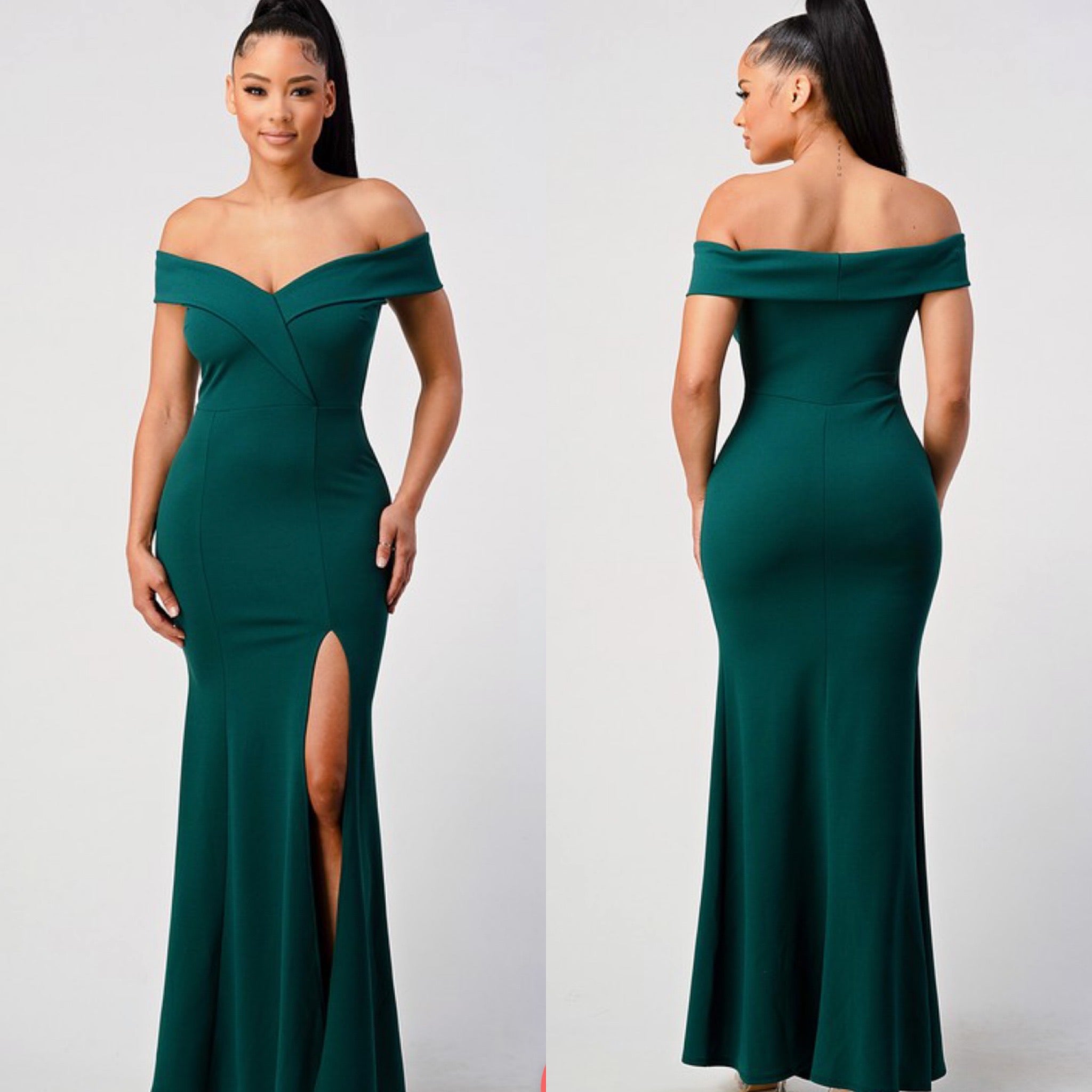 Upscale City Girl Gown - Hunter Green
