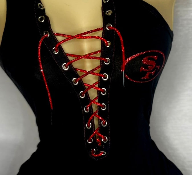 SF 49ers Black Bodysuit with a Glitter SF Lgoo