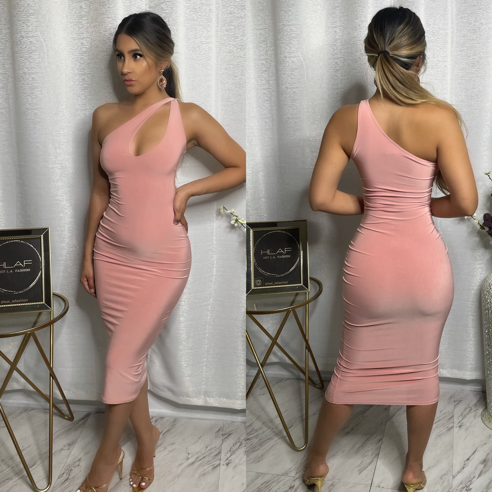 Posh Midi Dress - Rose