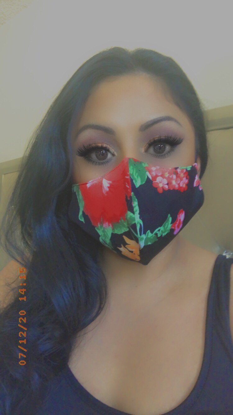 Floral Face Mask - Black - Hot L.A. Fashion 