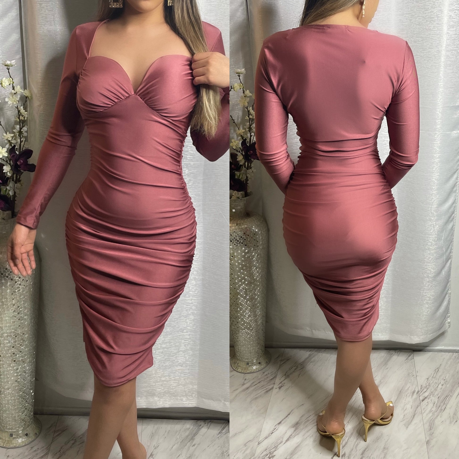Santeria Midi Dress - Mauve