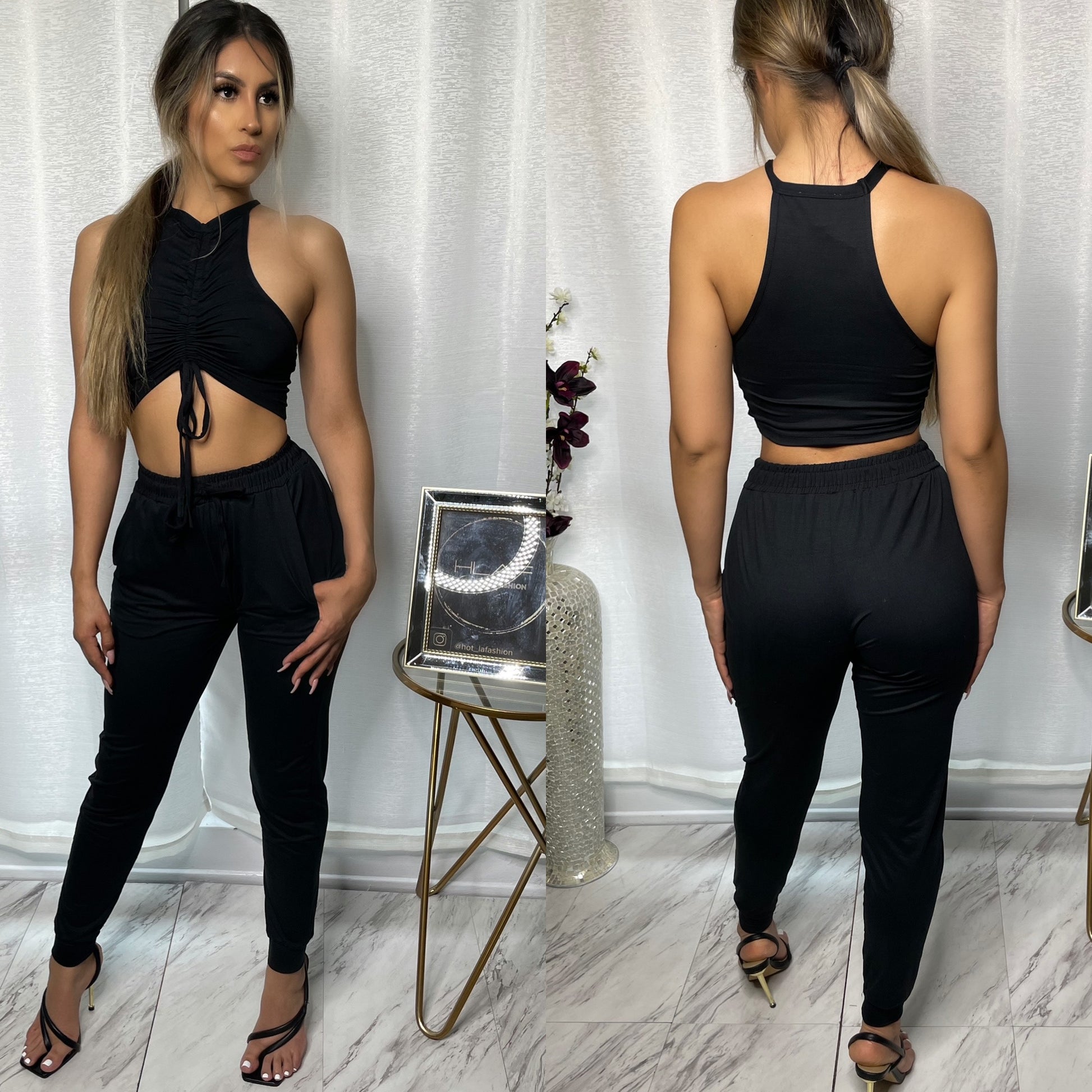Mid-Day Run Pant Set - Black
