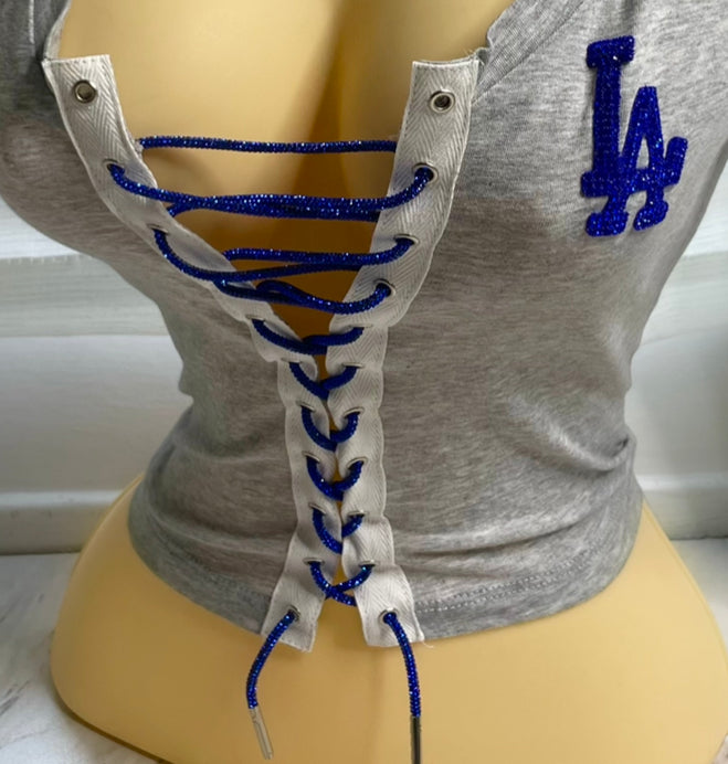 LA Crop Top - Heather Gray
